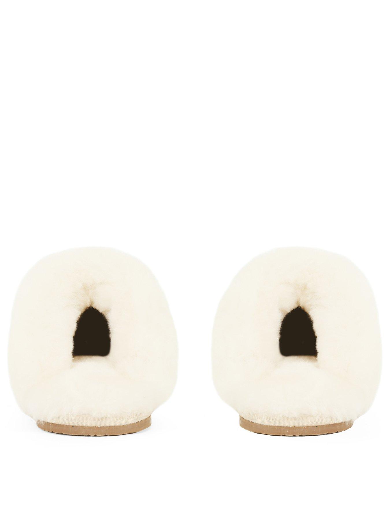 Image 2 of 6 of Loungeable Boxed Real Sheepskin Fluffy Mule Slippers - Beige