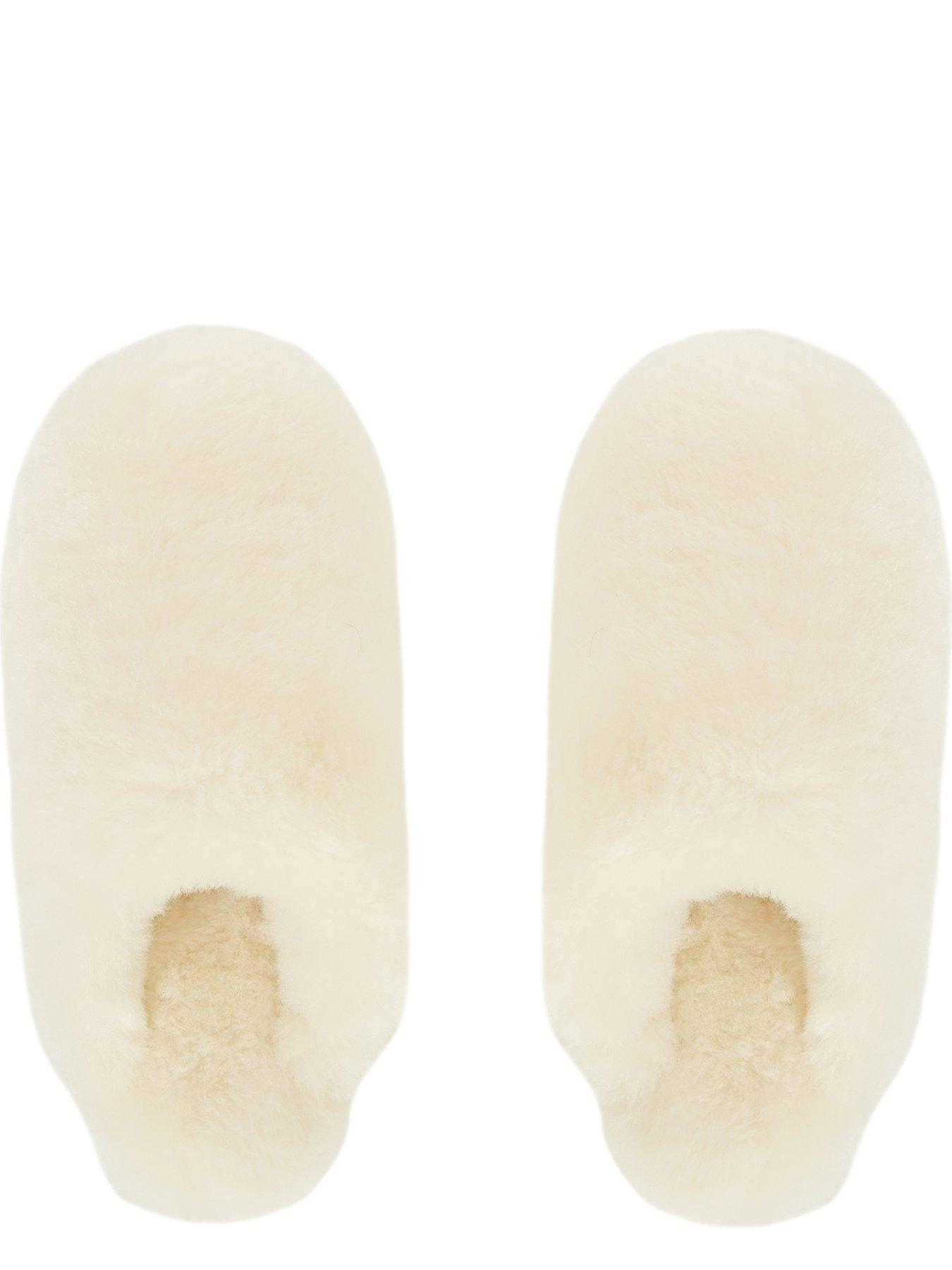 Image 3 of 6 of Loungeable Boxed Real Sheepskin Fluffy Mule Slippers - Beige