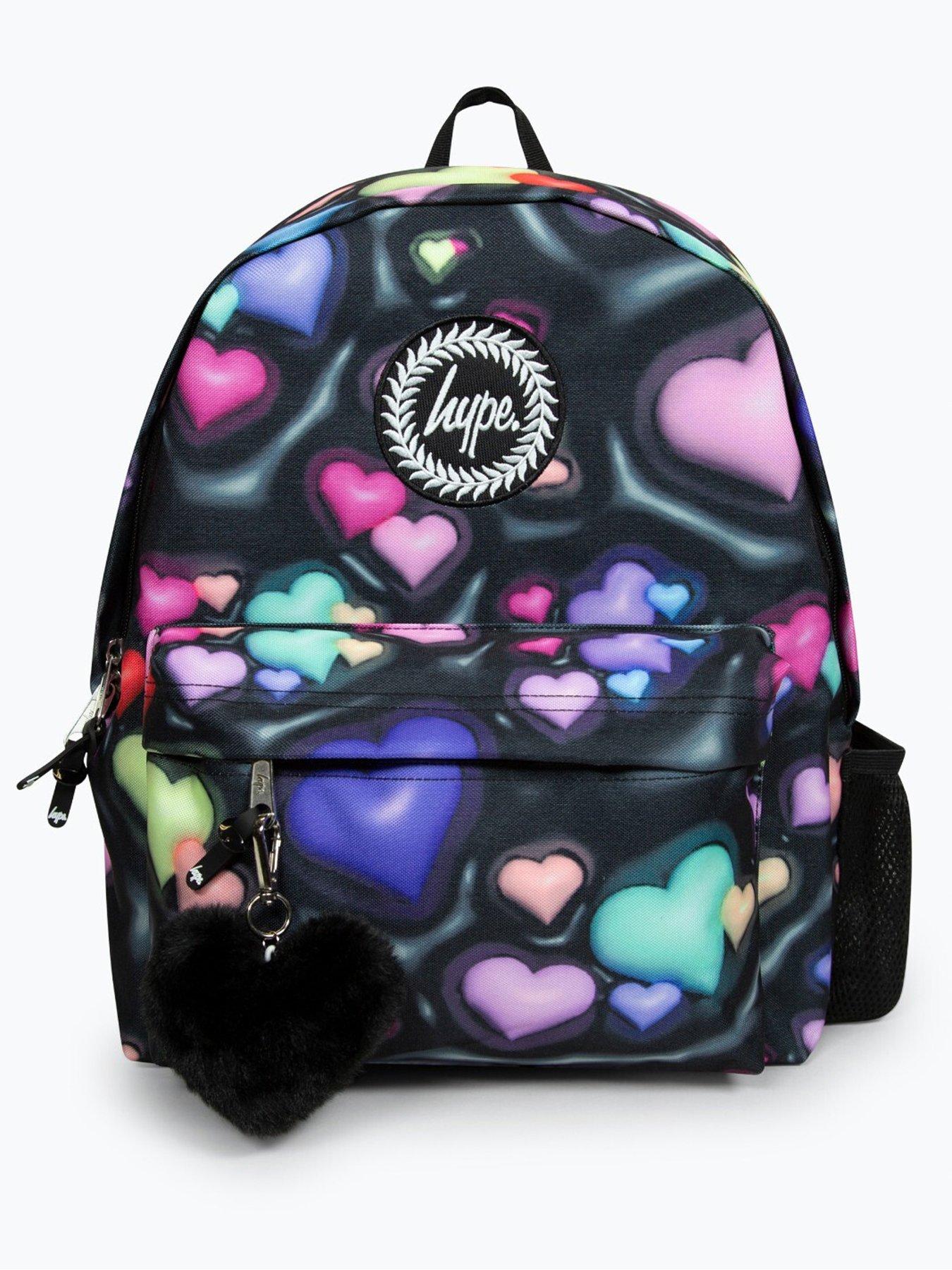 hype-hype-unisex-black-3d-hearts-badge-backpackstillFront