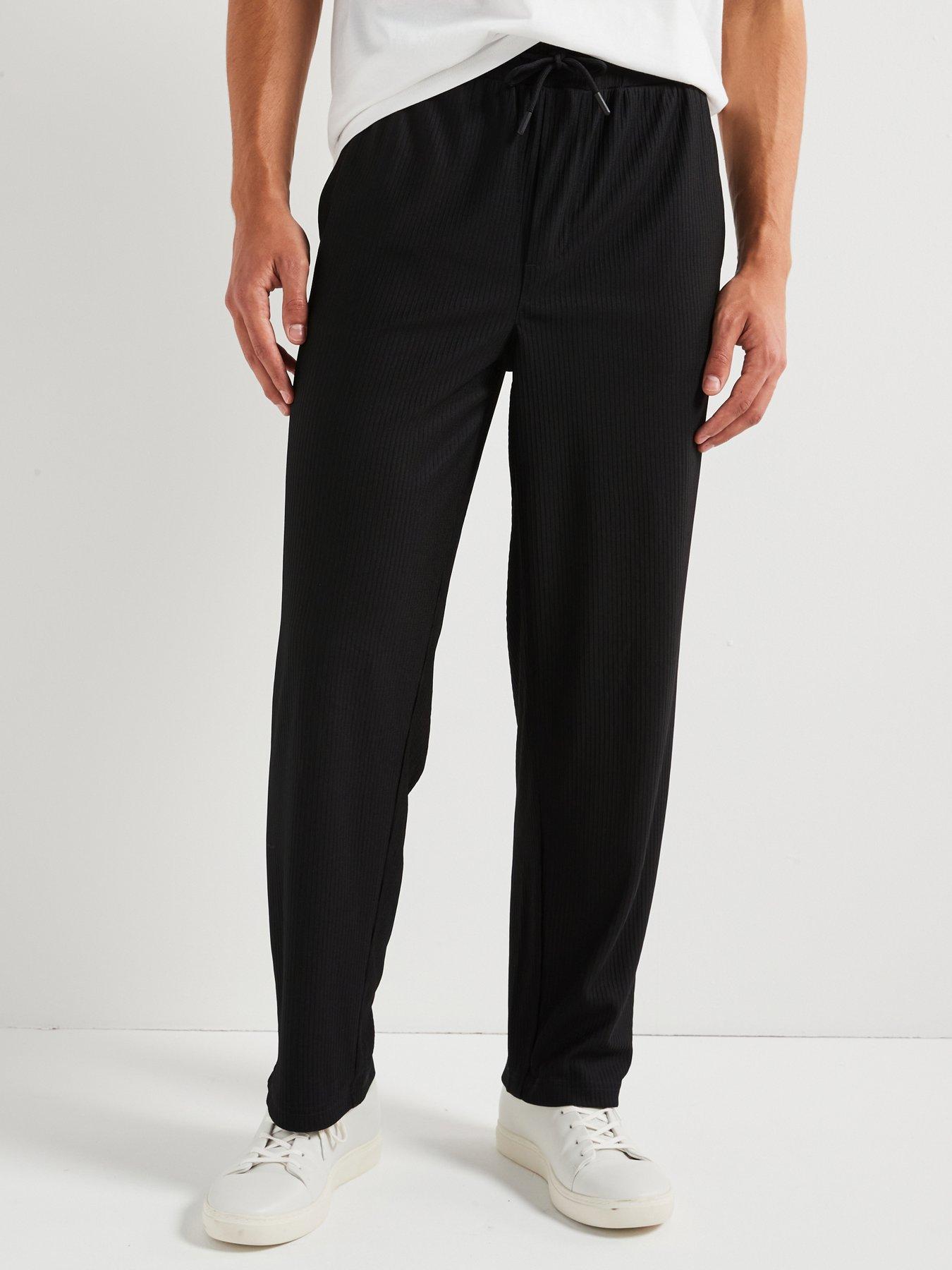 only-sons-co-ord-loose-fit-pleated-trousers-black