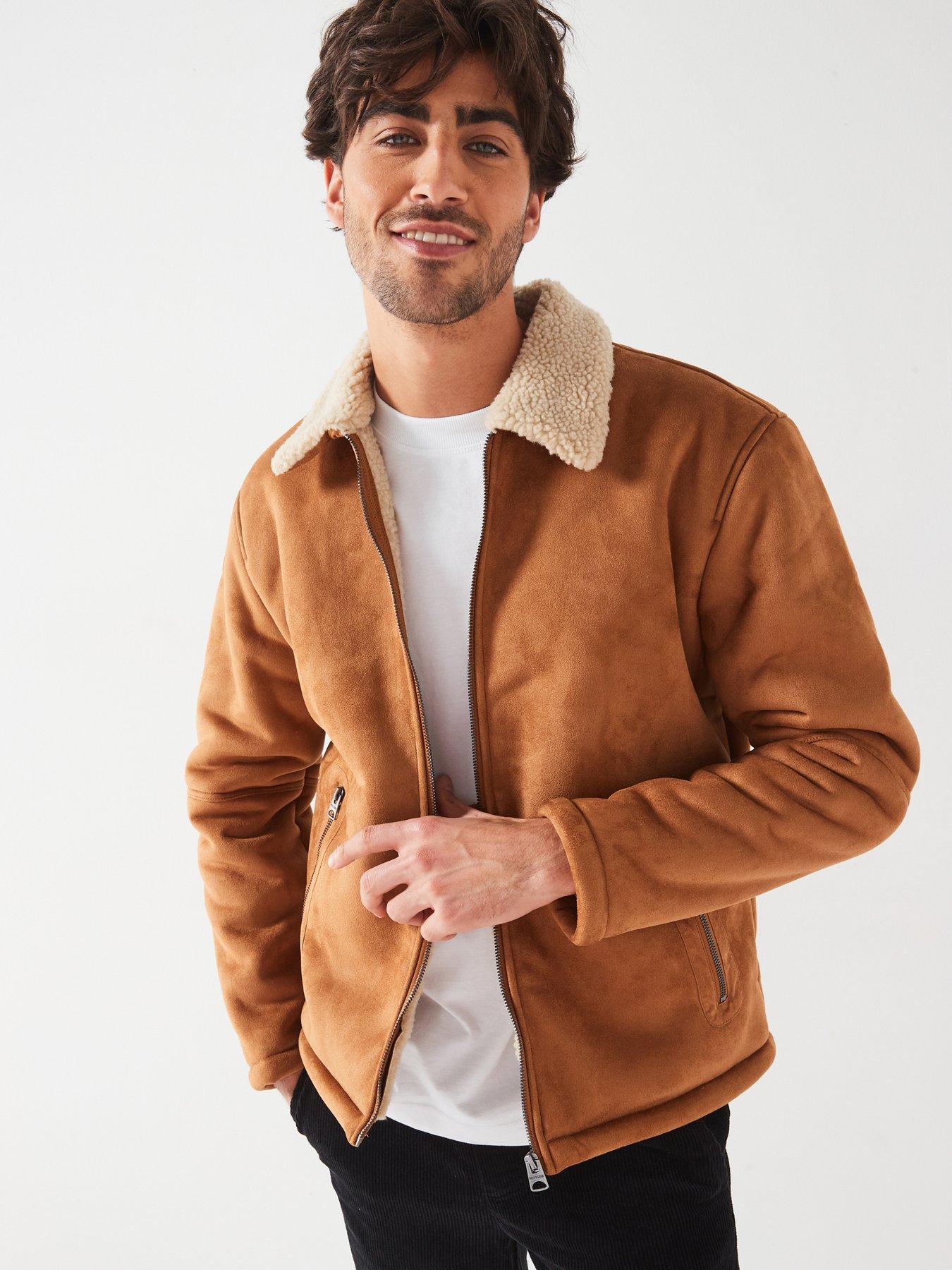 only-sons-only-amp-sons-faux-leather-shearling-jacket