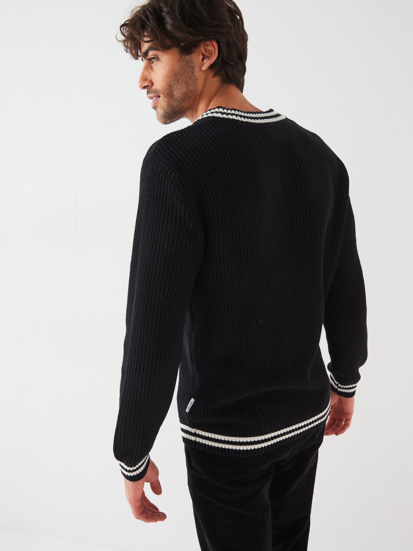 only-sons-only-amp-sons-tipped-v-neck-knitted-jumperstillFront