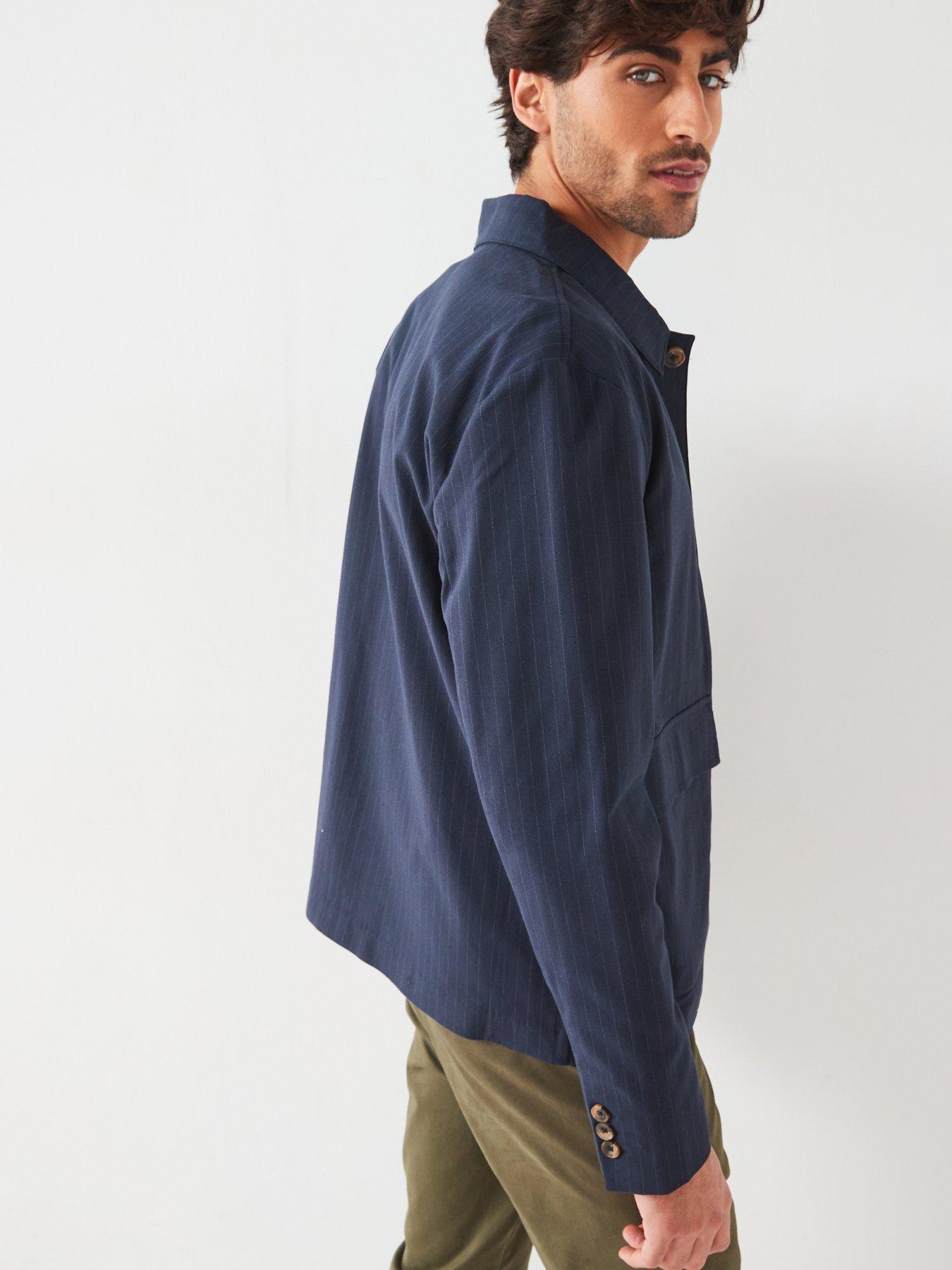 Image 5 of 6 of ONLY & SONS Only &amp; Sons Pinstripe Chore Jacket - Navy
