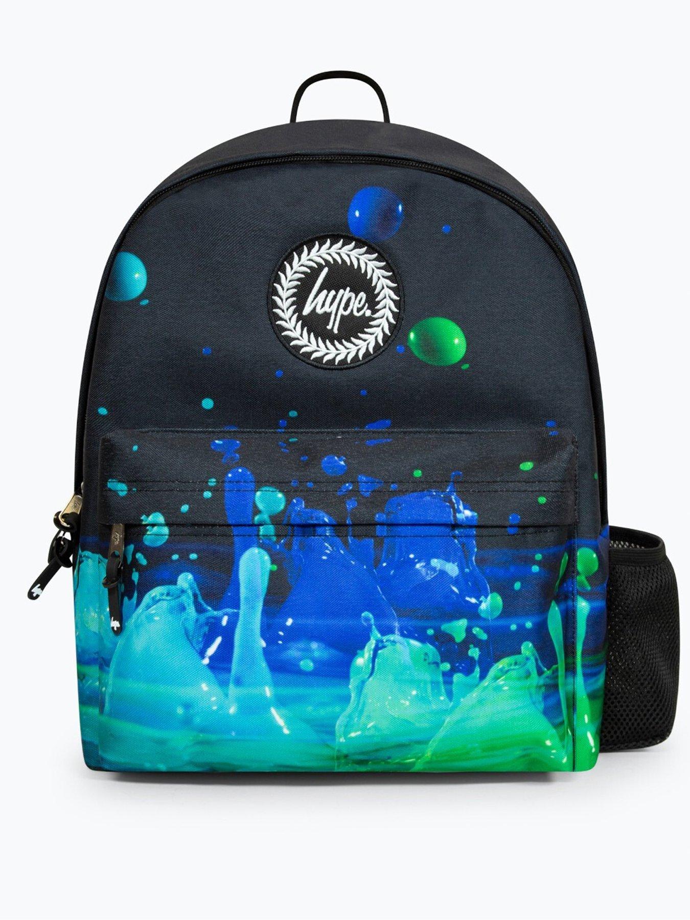 hype-hype-unisex-black-3d-droplets-badge-backpackstillFront