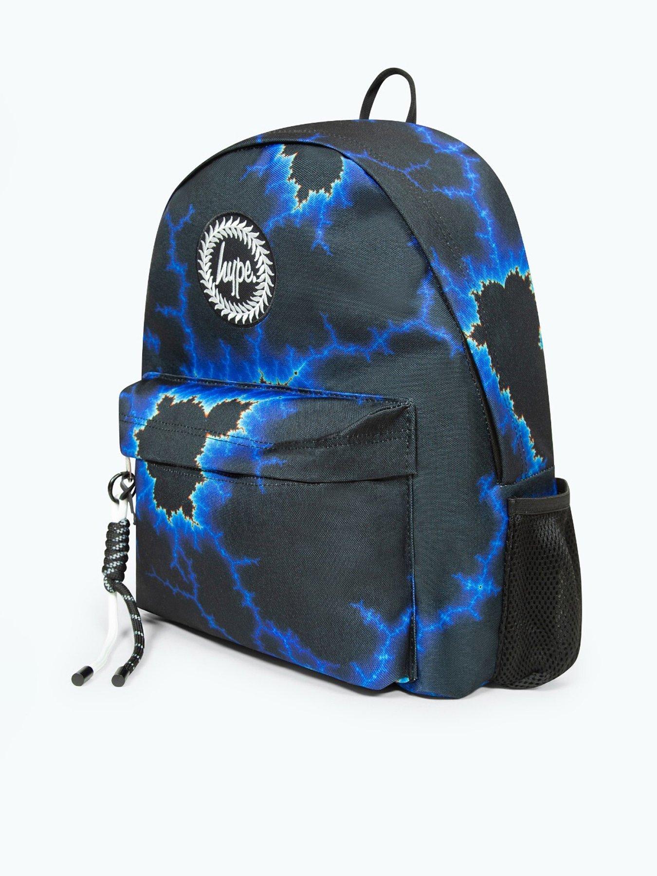 hype-hype-unisex-black-blue-lightning-badge-backpackfront