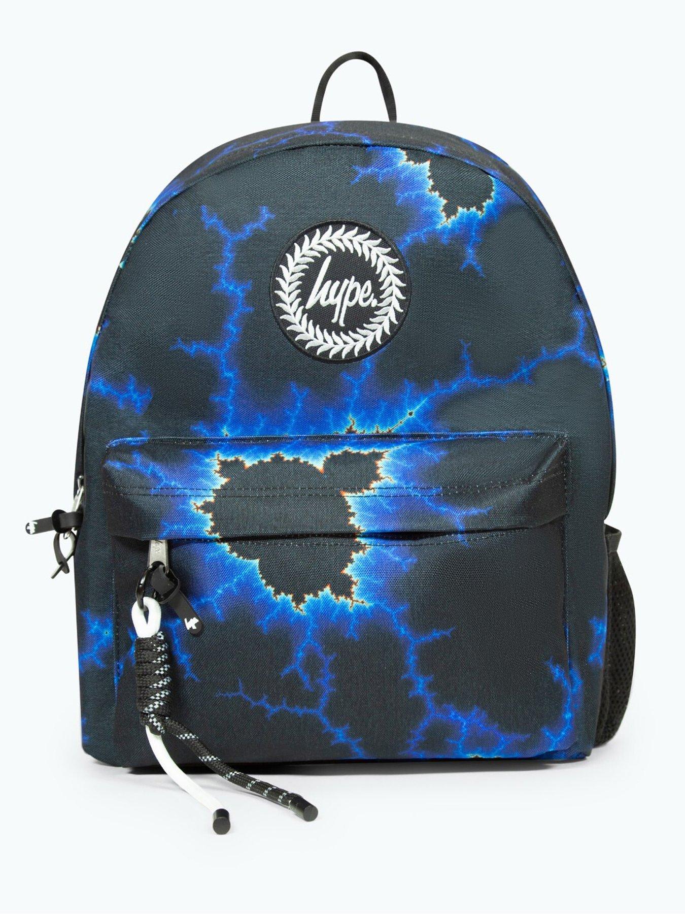 hype-hype-unisex-black-blue-lightning-badge-backpackstillFront