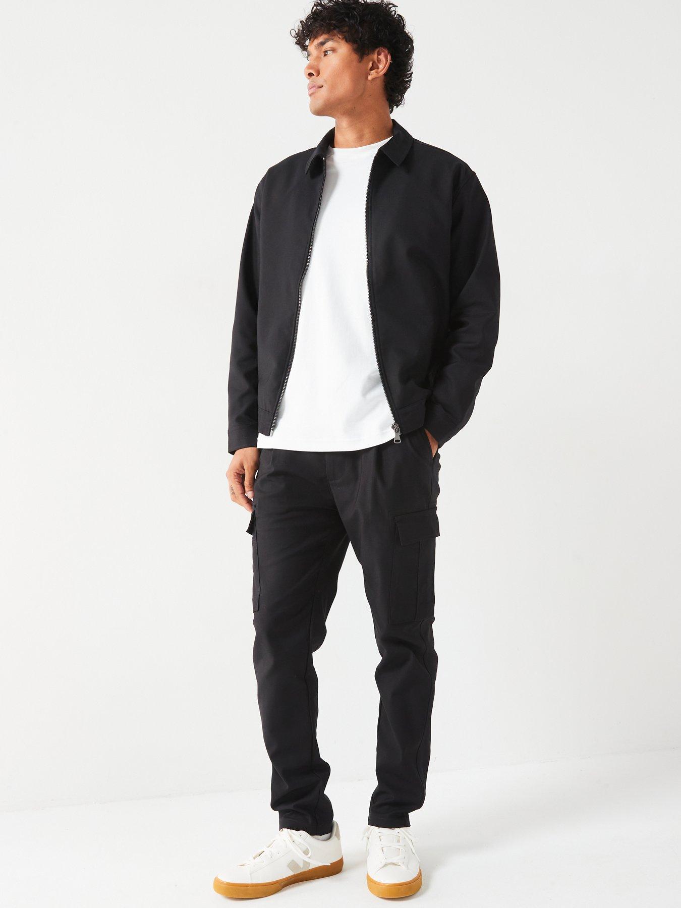 only-sons-smart-co-ord-cargo-trousers-blackback