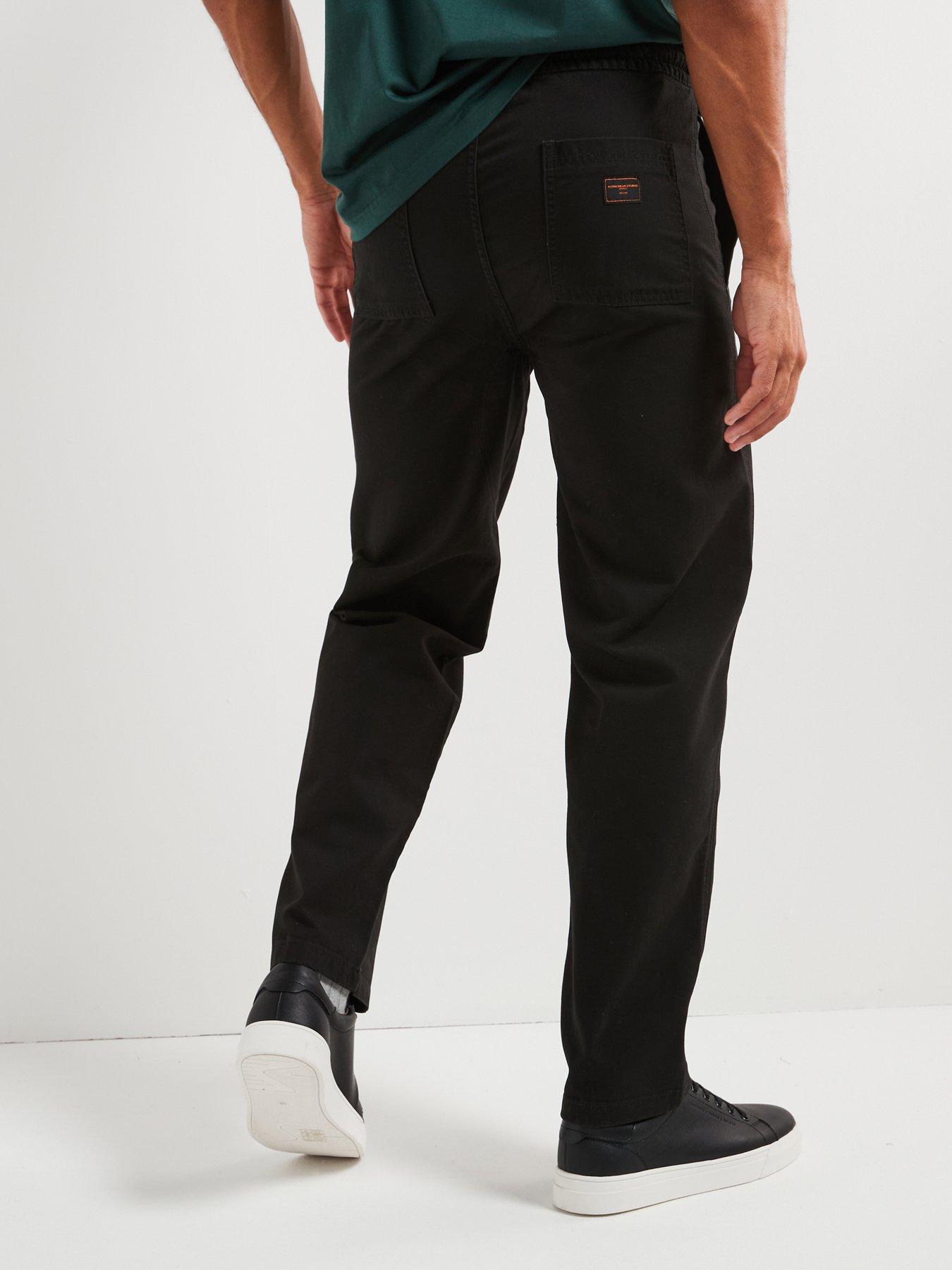 only-sons-loose-fit-drawstring-trousers-blackstillFront