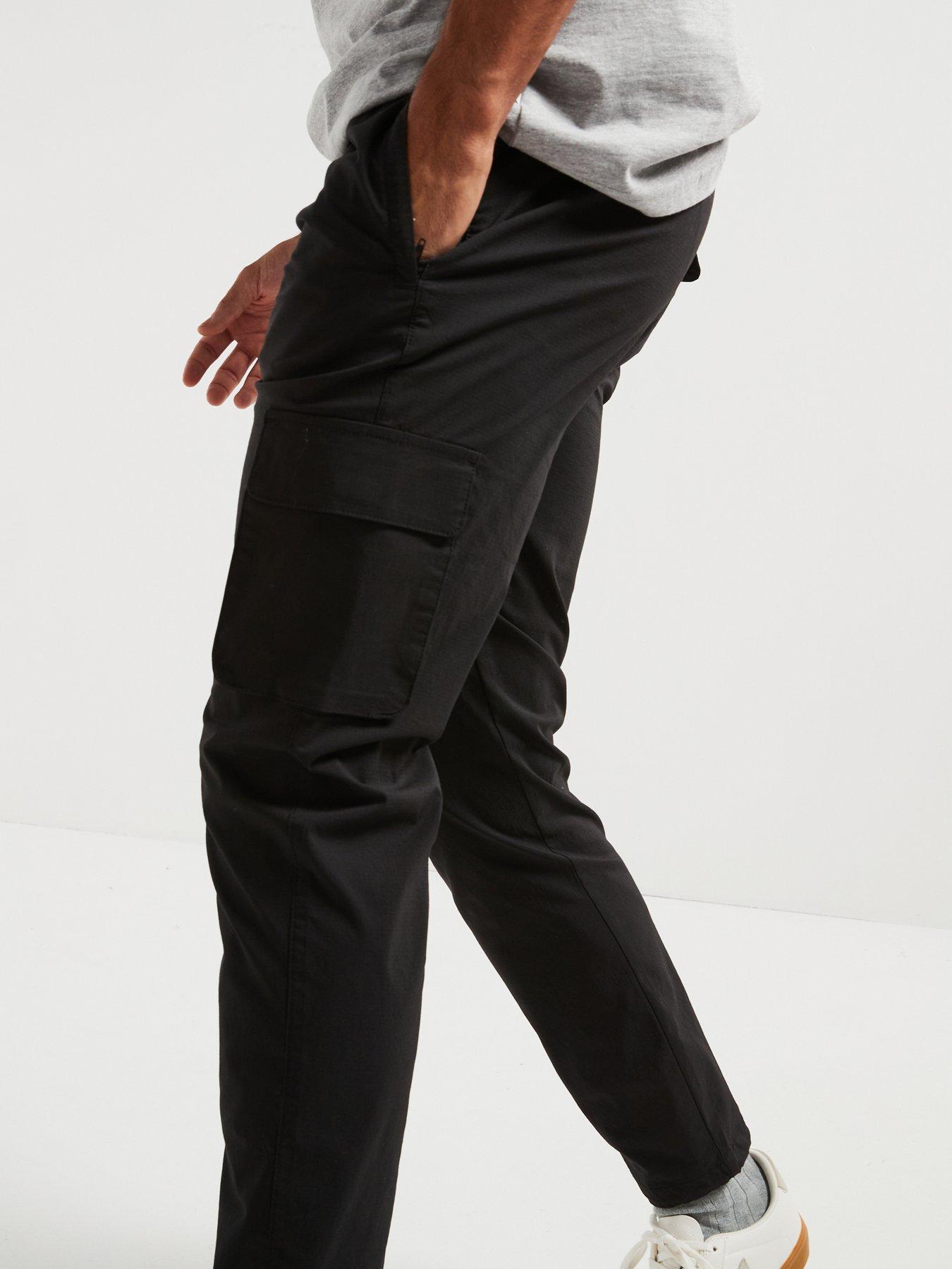 only-sons-only-amp-sons-common-elasticated-waist-slim-fit-cargo-trousers-blackoutfit