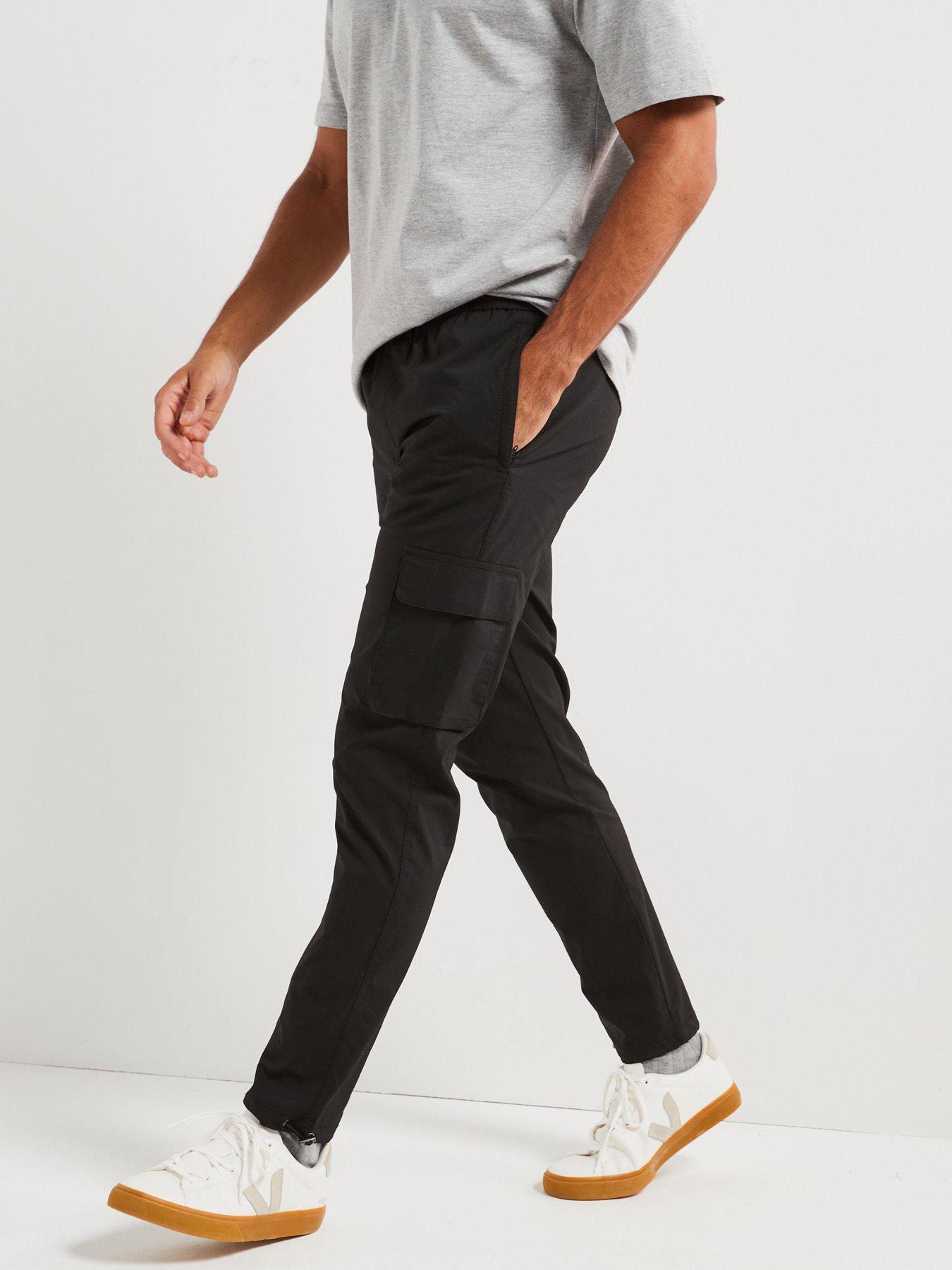 only-sons-only-amp-sons-common-elasticated-waist-slim-fit-cargo-trousers-blackdetail