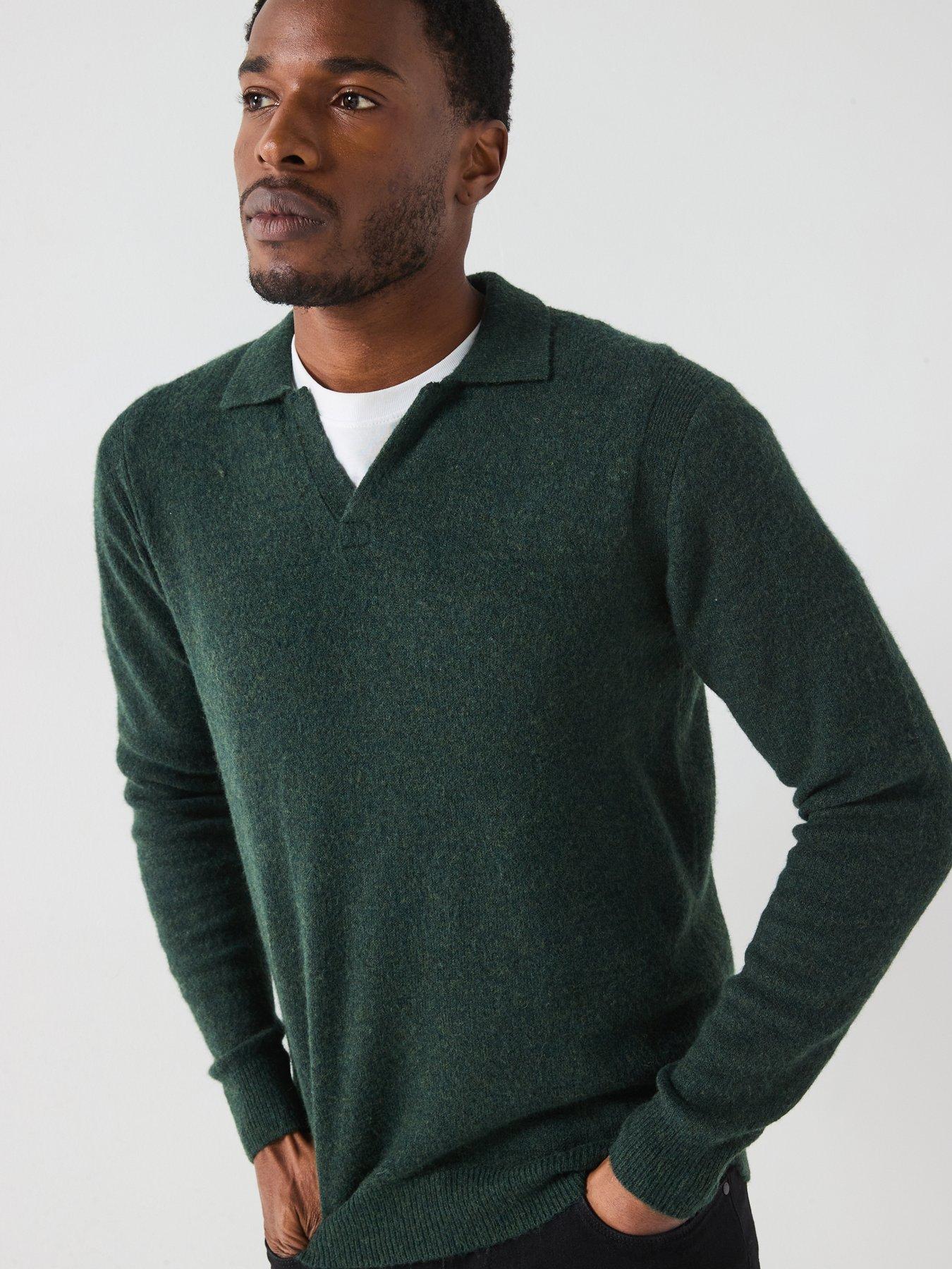 only-sons-long-sleeve-open-collar-knitted-polo-shirtdetail