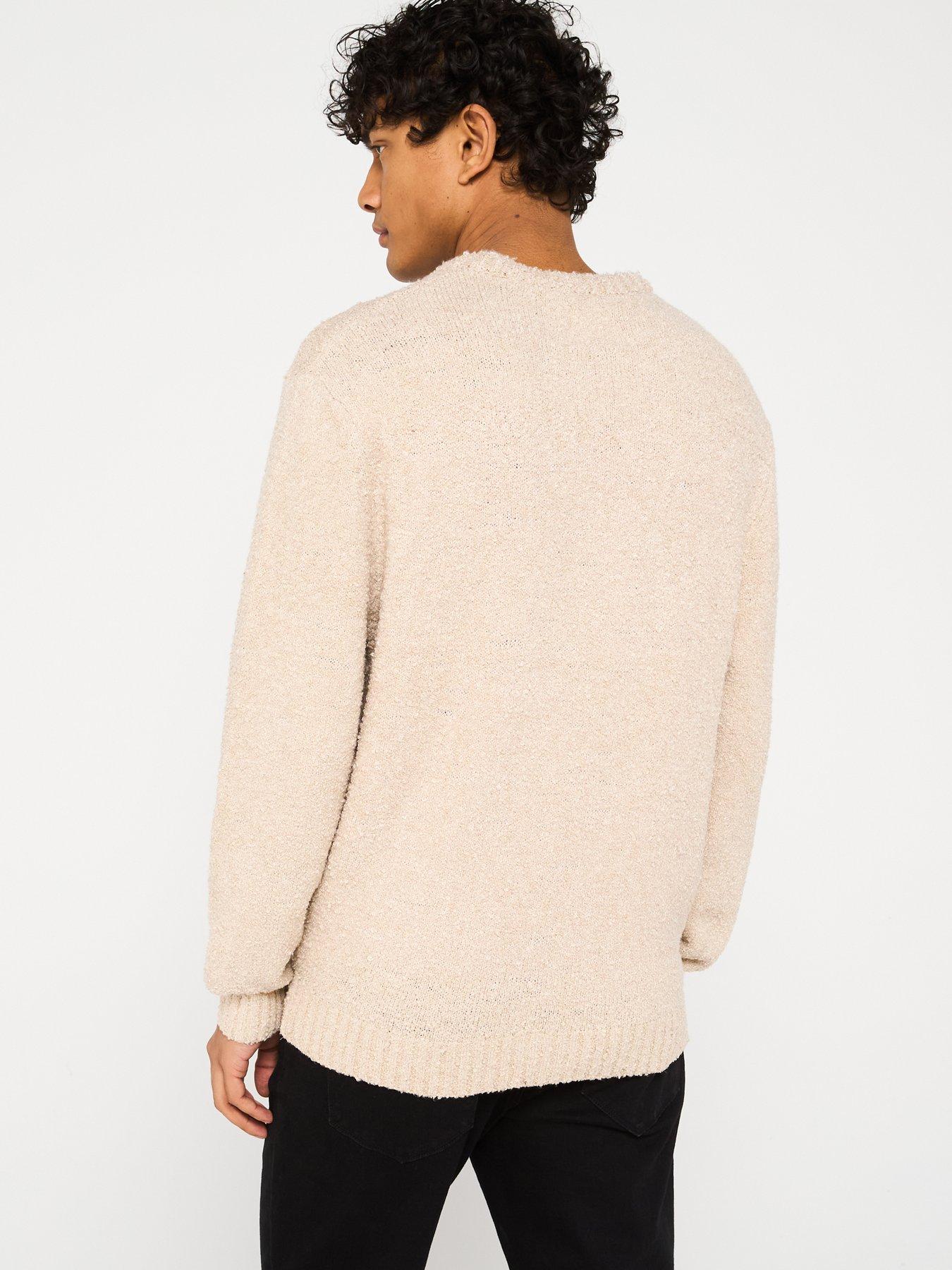 only-sons-boucle-crew-knitted-jumper-beigestillFront