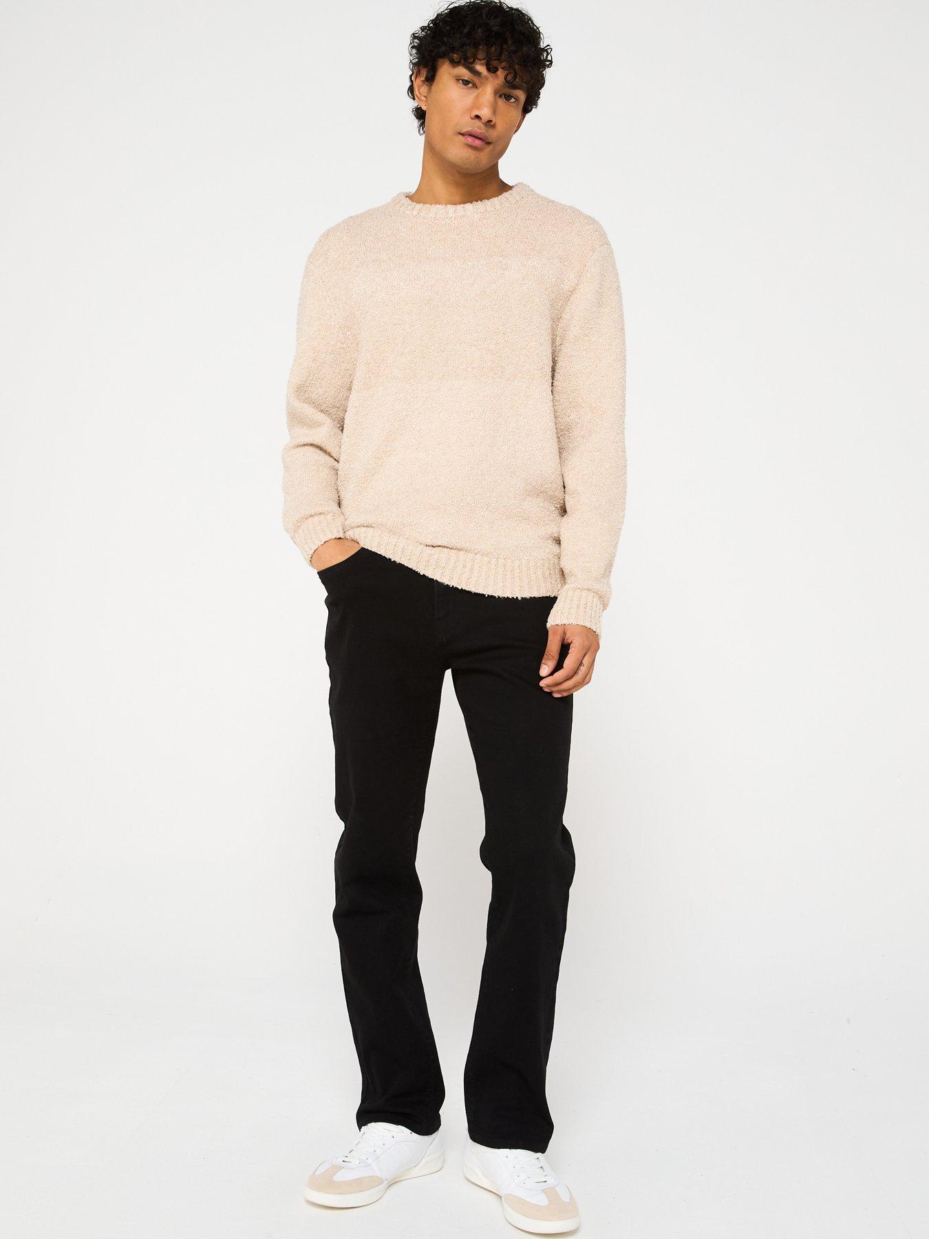 only-sons-boucle-crew-knitted-jumper-beigeback