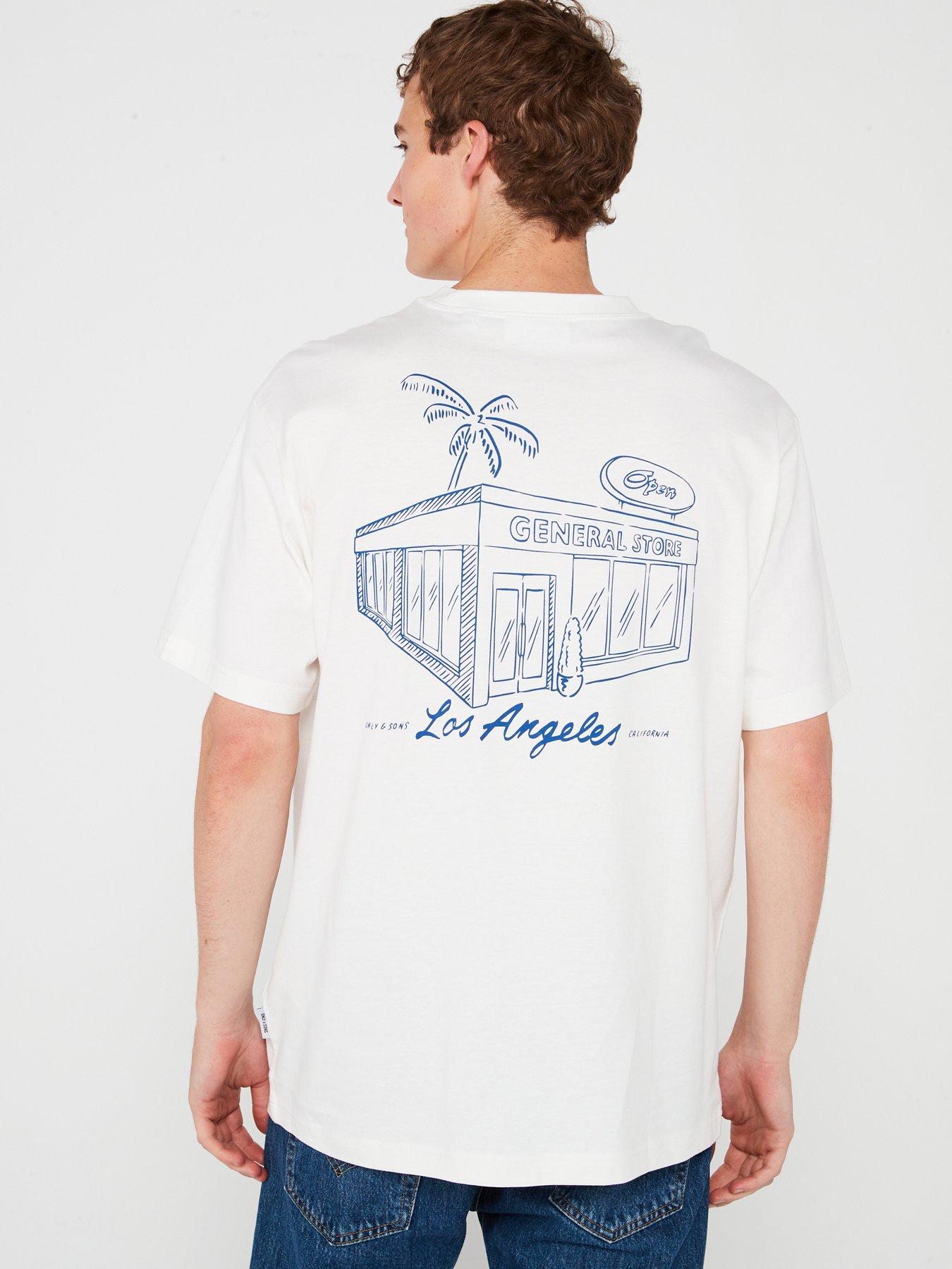 ONLY SONS Relaxed Fit Backhit General Store Graphic Pocket T shirt White Very Ireland