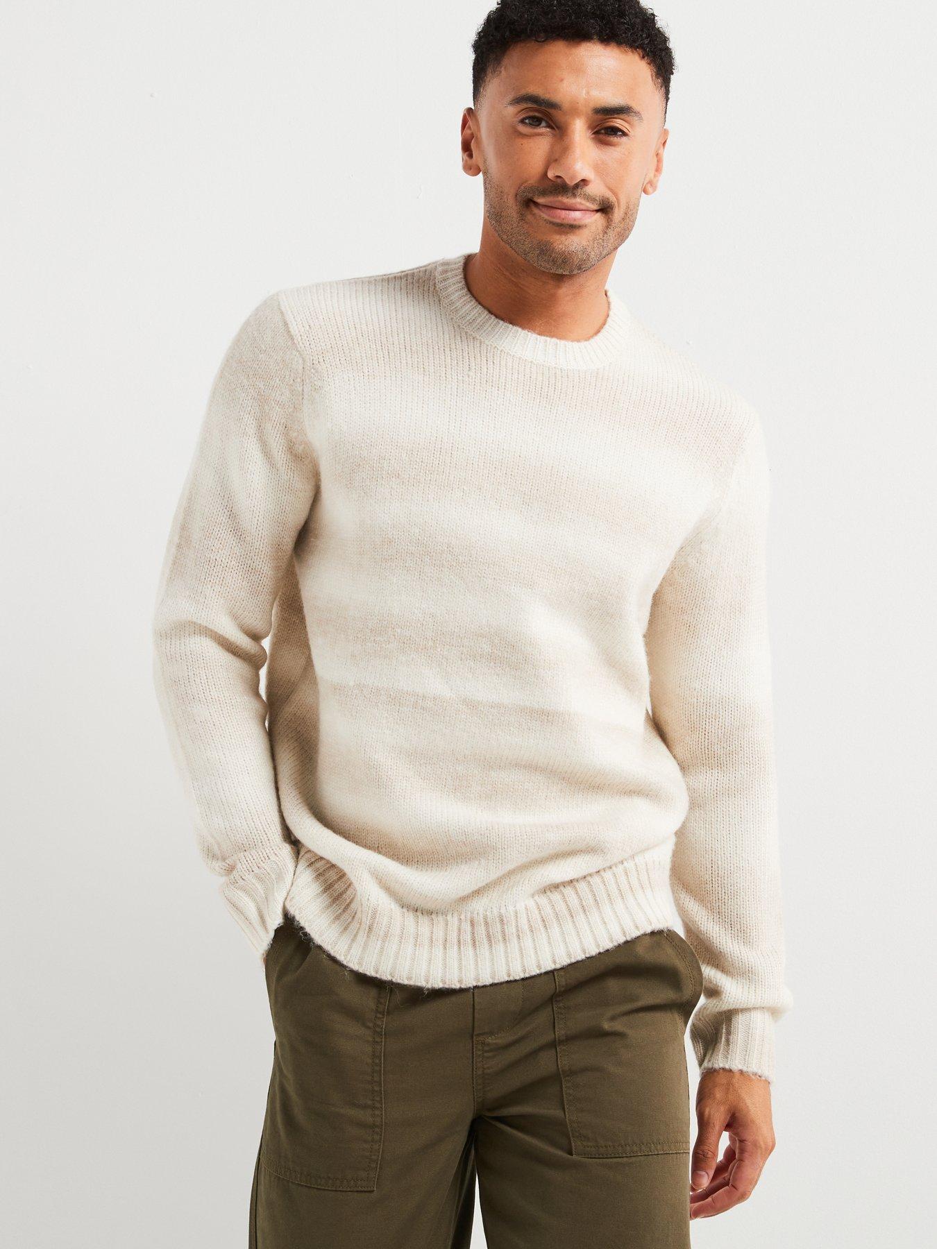 Image 3 of 5 of ONLY & SONS Gradient Stripe Crew Knitted Jumper - Beige