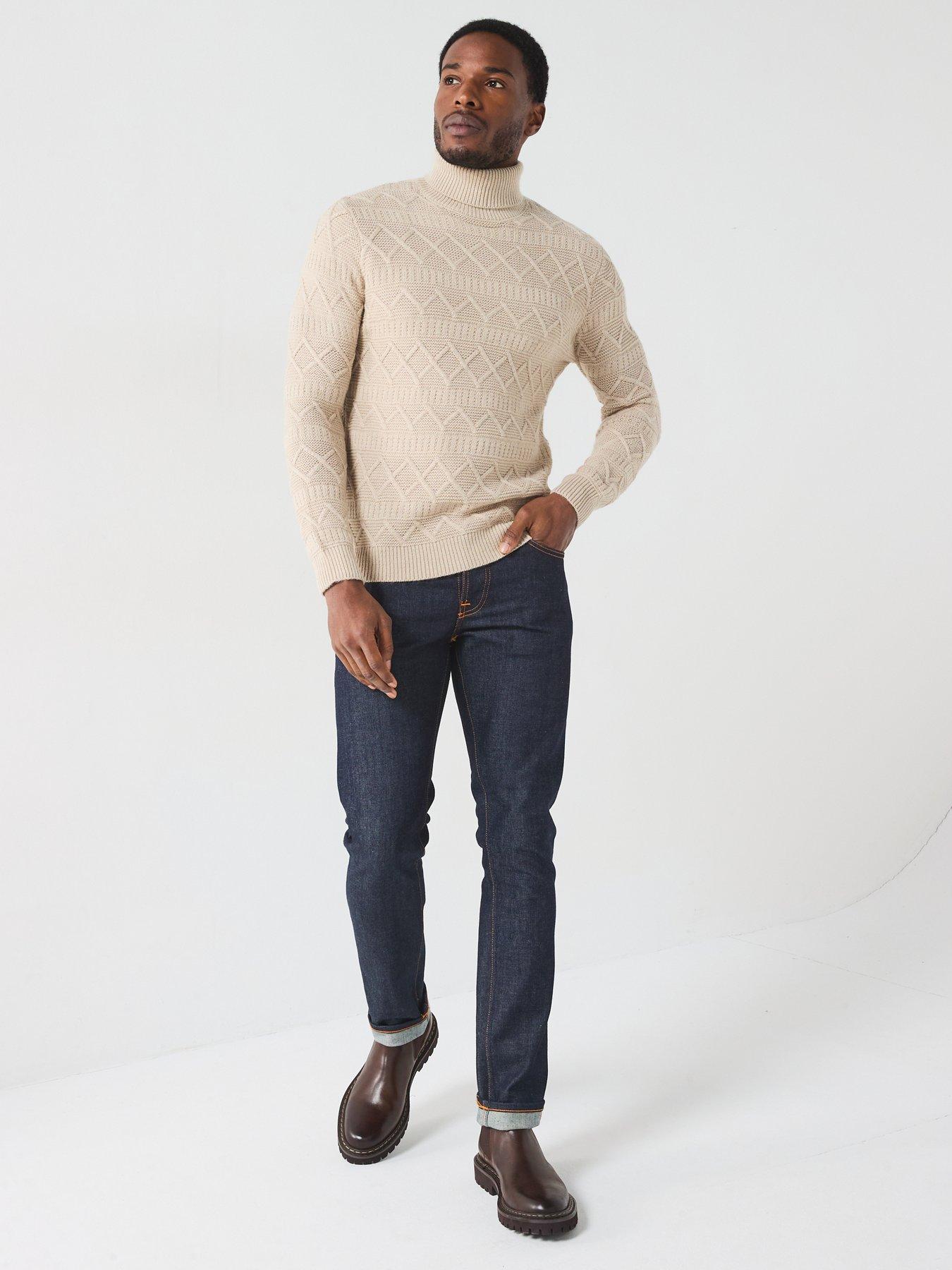 only-sons-textured-cable-roll-neck-knitted-jumperback