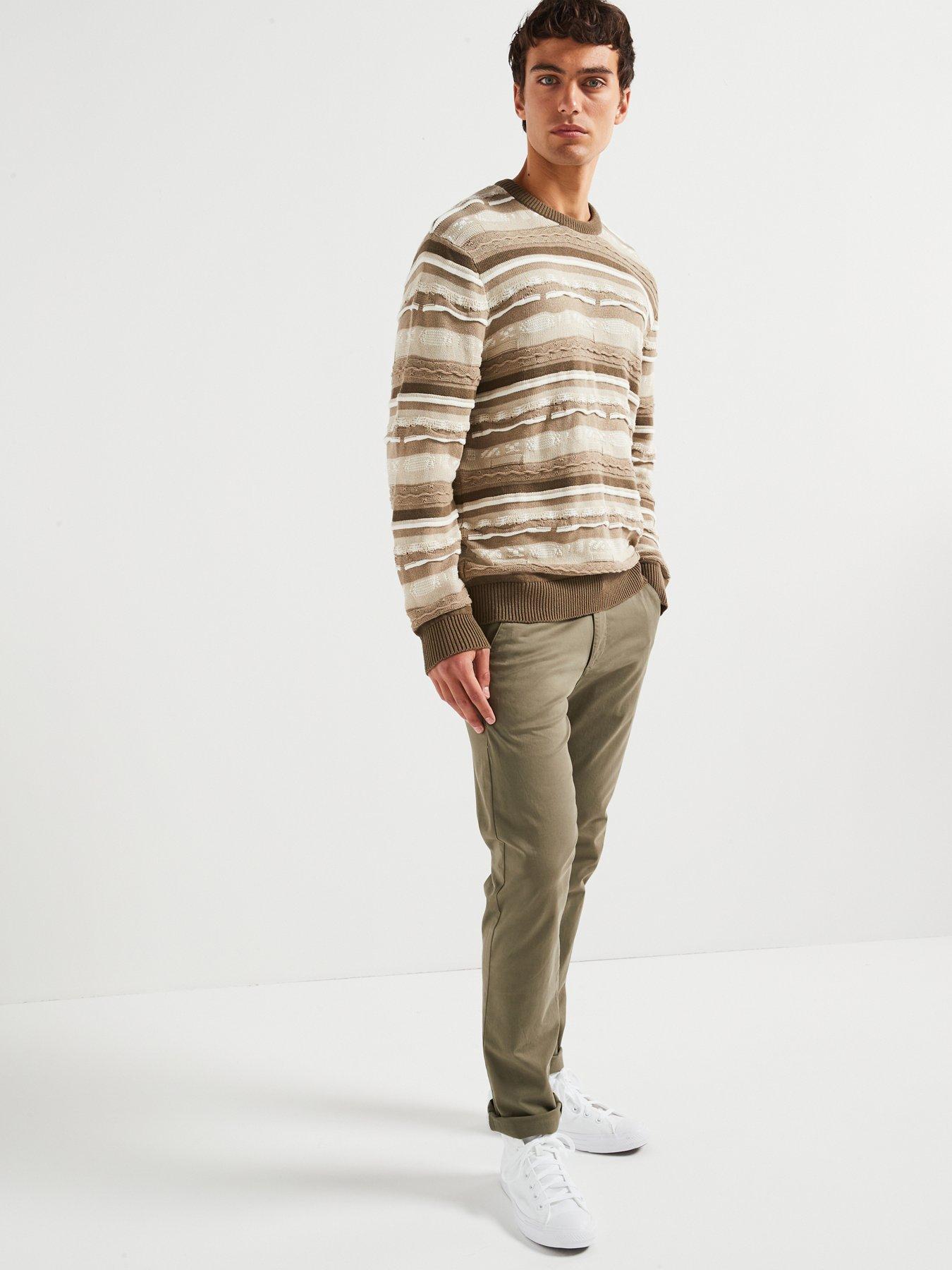 only-sons-textured-embroidered-stripe-crew-knitted-jumper-beigeback