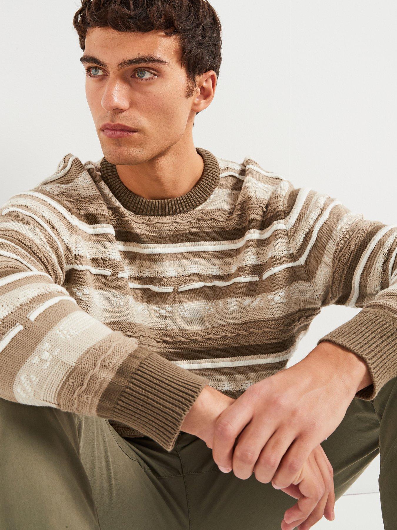 only-sons-textured-embroidered-stripe-crew-knitted-jumper-beigeoutfit