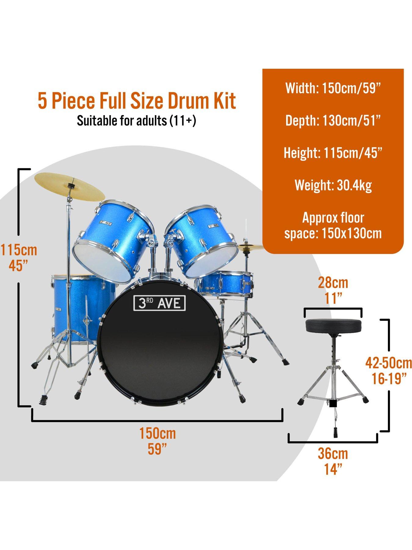 3rd-avenue-3rd-avenue-full-size-drum-kit-shine-bluestillFront