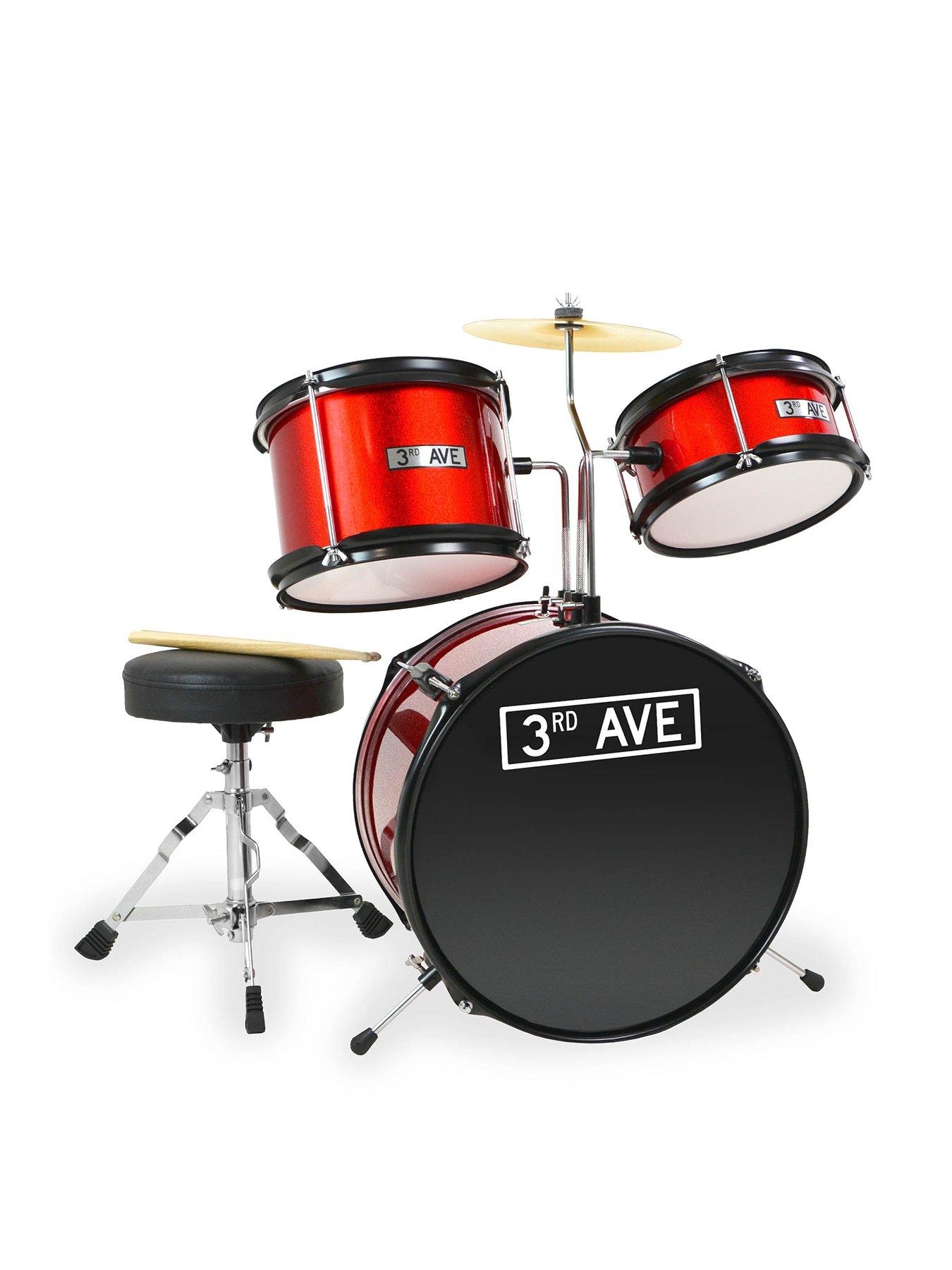 Image 1 of 4 of 3rd Avenue 3rd Avenue 3 Piece Kids Junior Drum Kit - Red
