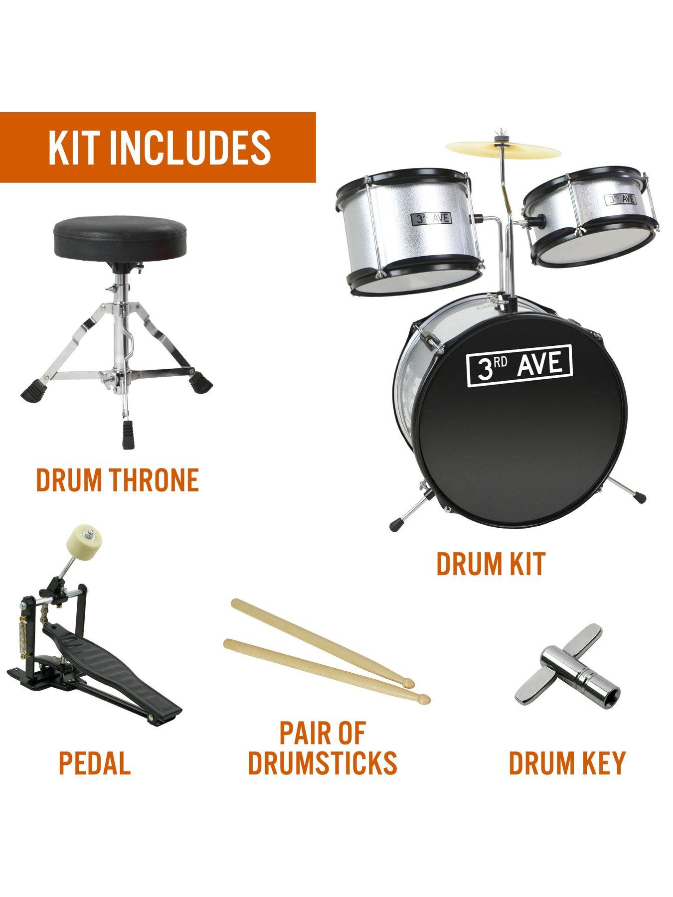 3rd-avenue-3rd-avenue-3-piece-kids-junior-drum-kit-silverback