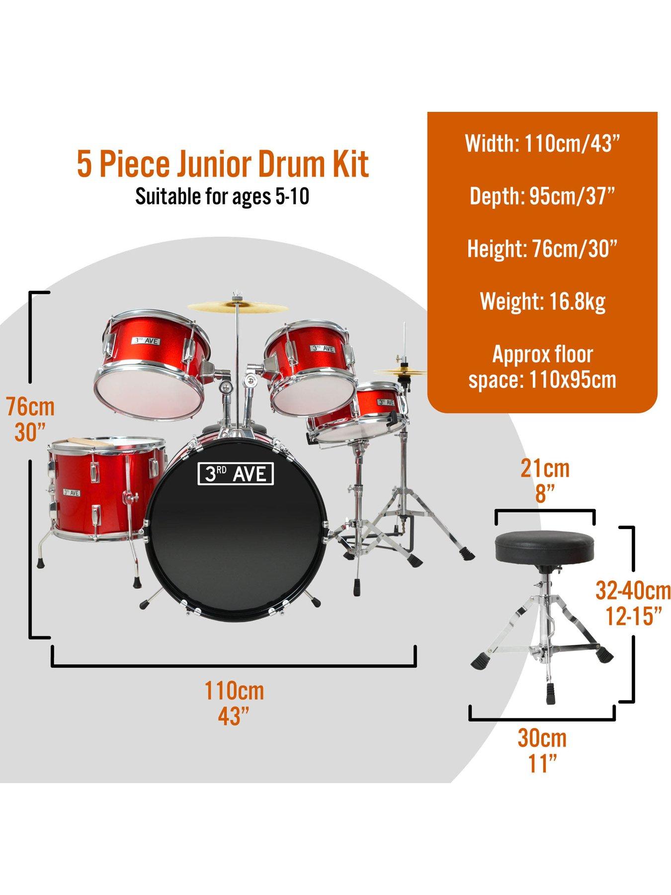 3rd-avenue-3rd-avenue-5-piece-kids-junior-drum-kit-redstillFront