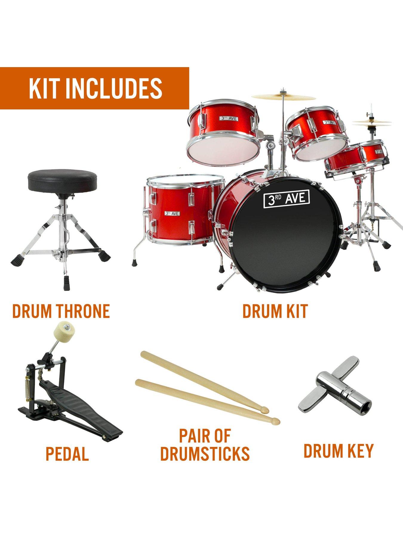 3rd-avenue-3rd-avenue-5-piece-kids-junior-drum-kit-redback