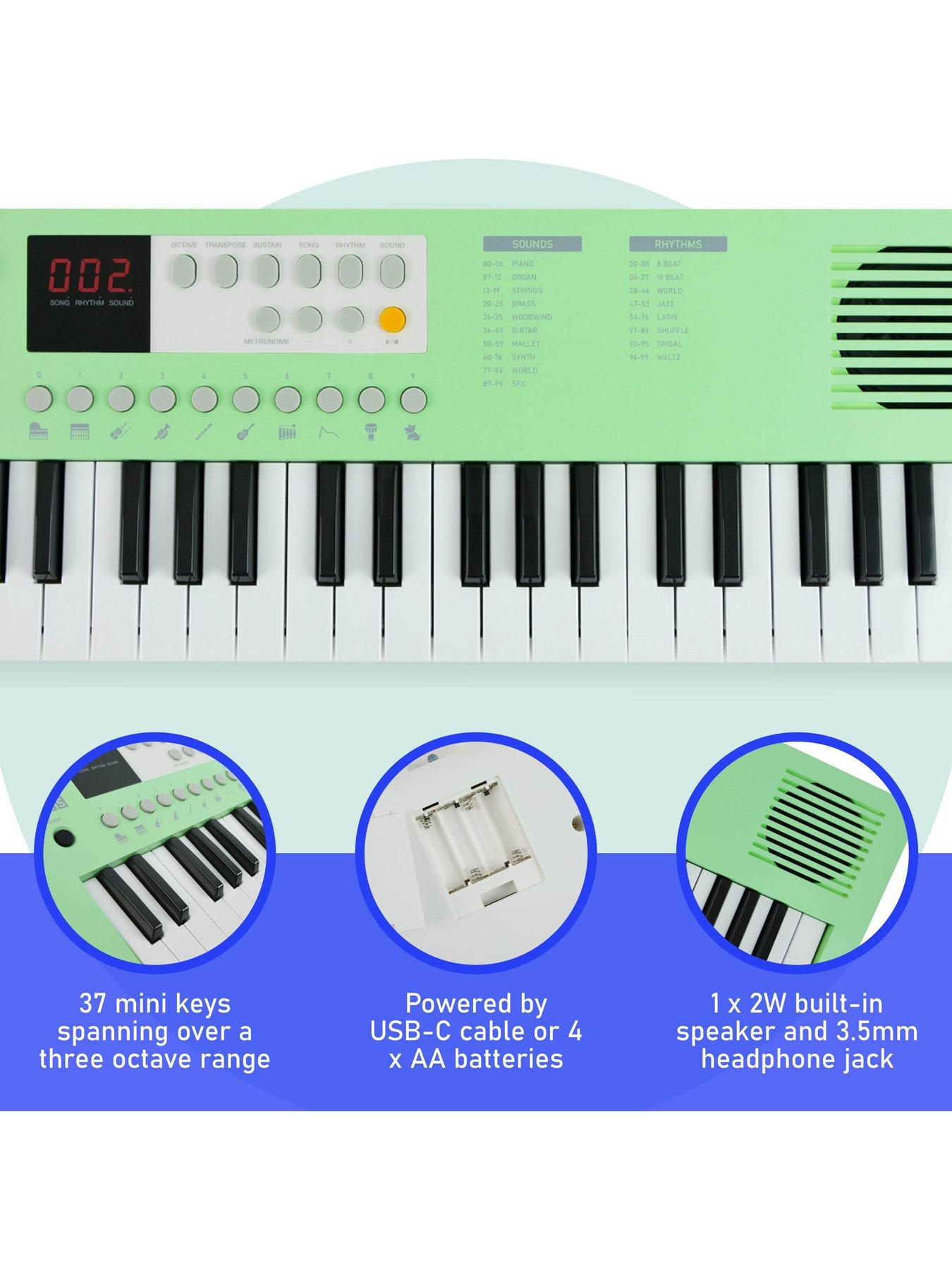 axus-axus-37-note-mini-keyboard-for-beginners-greenstillFront