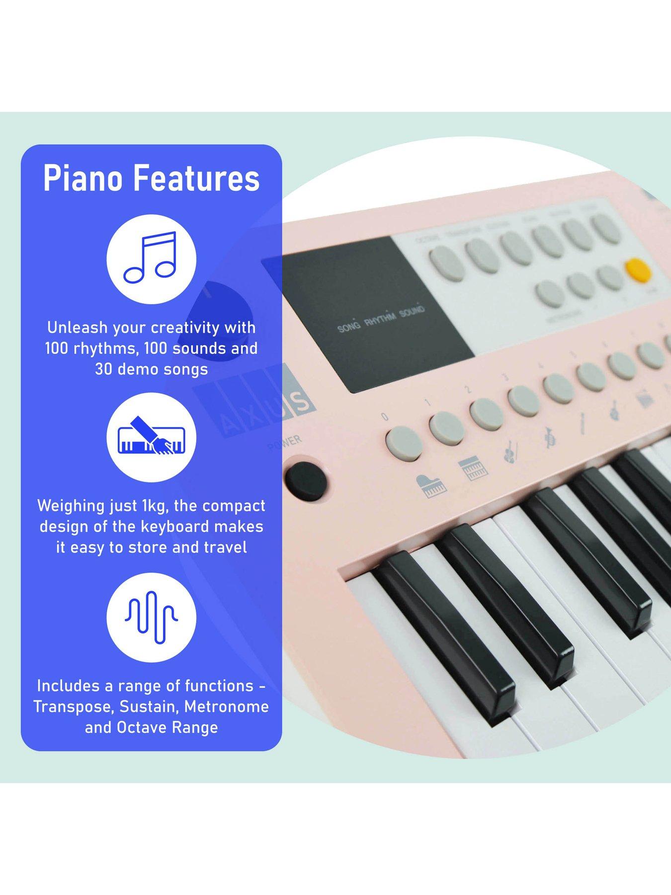 Image 3 of 4 of Axus Axus 37 Note Mini Keyboard for Beginners - Pink