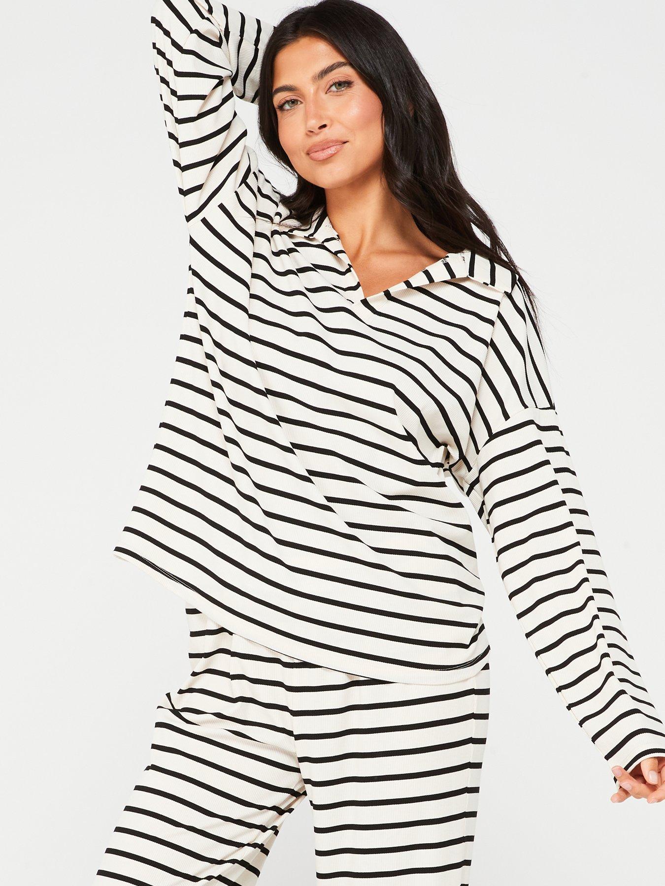 v-by-very-stripe-v-neck-long-sleeve-top-and-wide-leg-loungewear-set-creamdetail