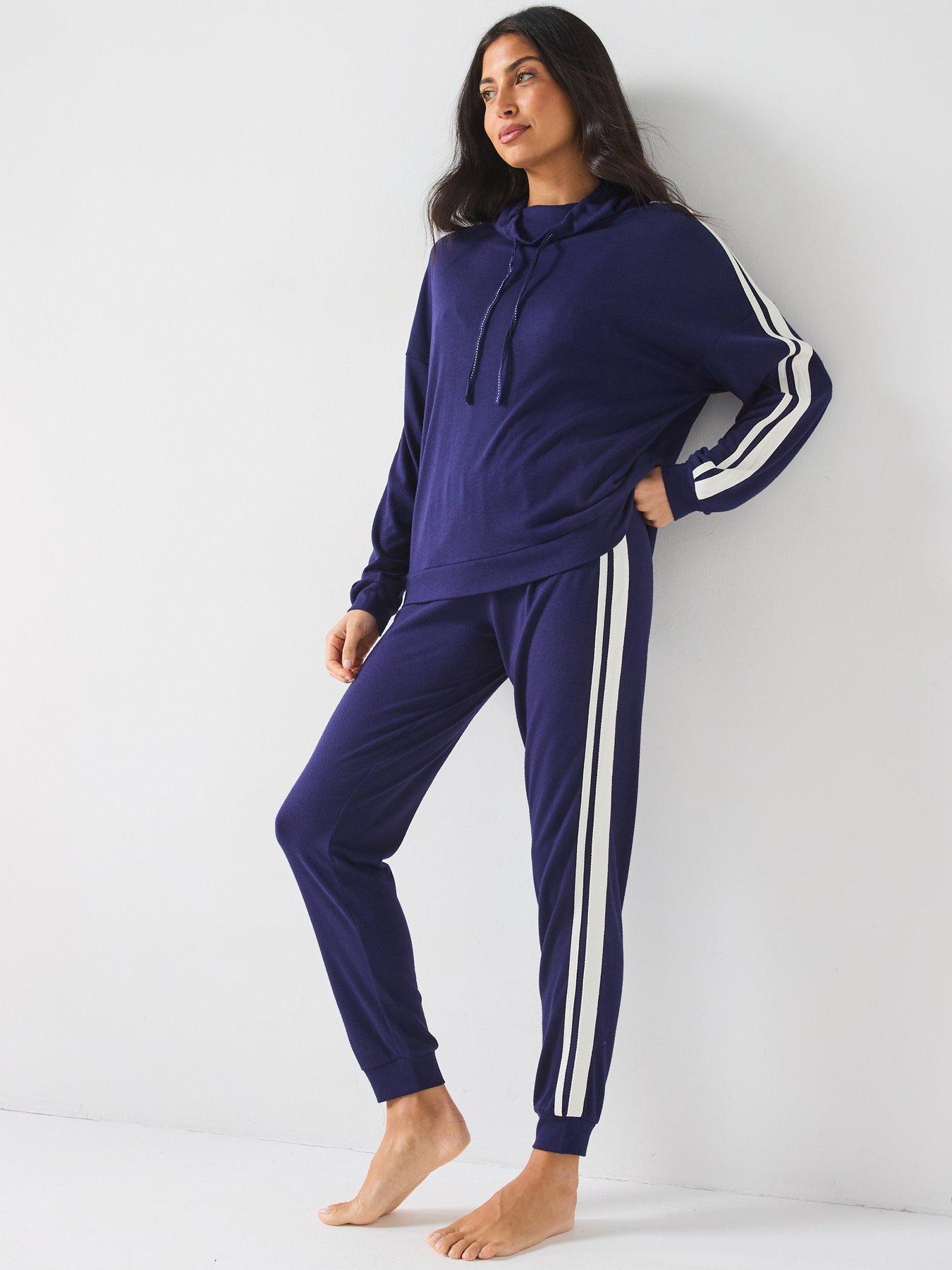 v-by-very-cowl-neck-contrast-loungewear-set-navy