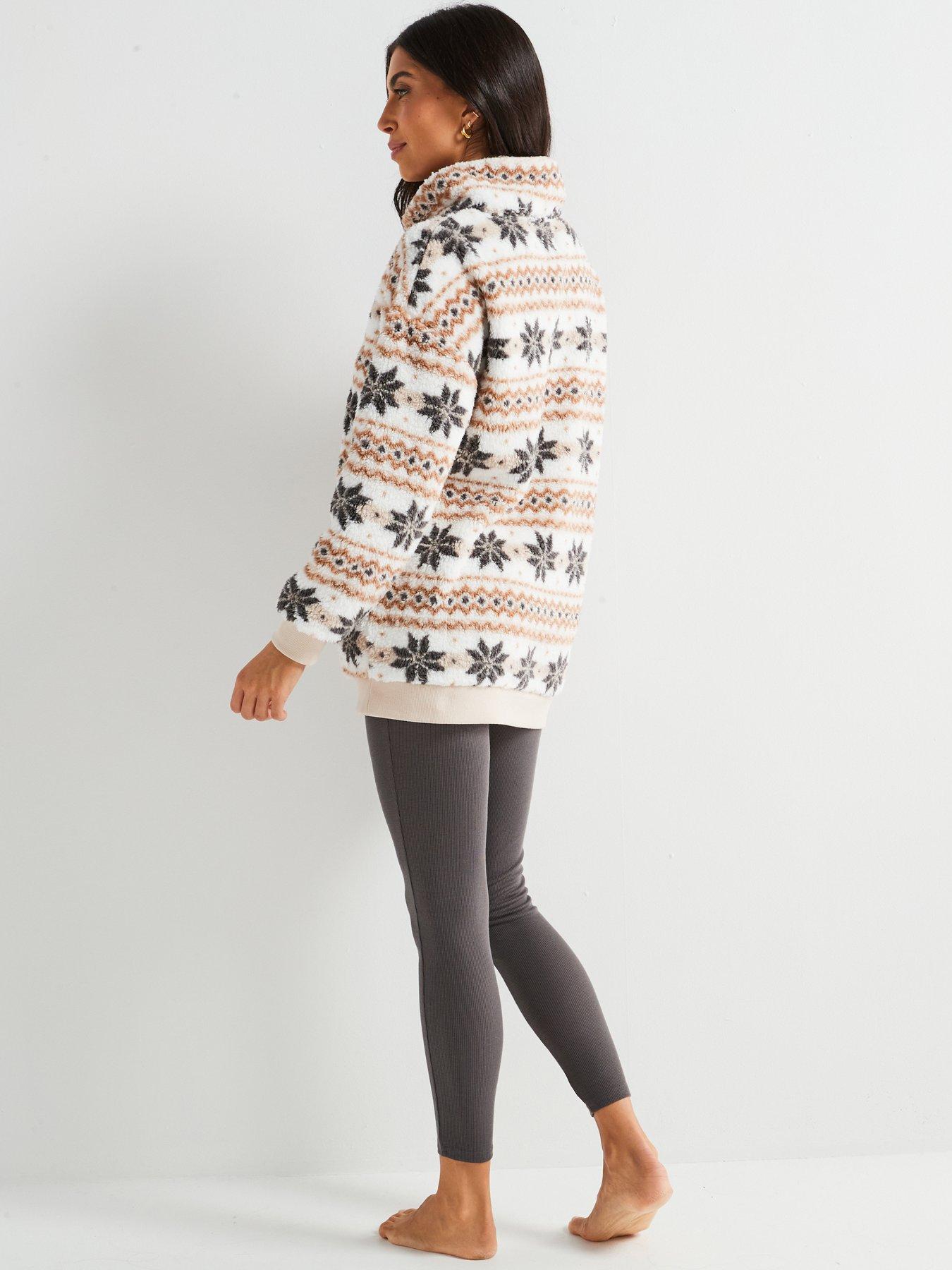 v-by-very-fairisle-printed-half-zip-and-legging-loungewear-setstillFront