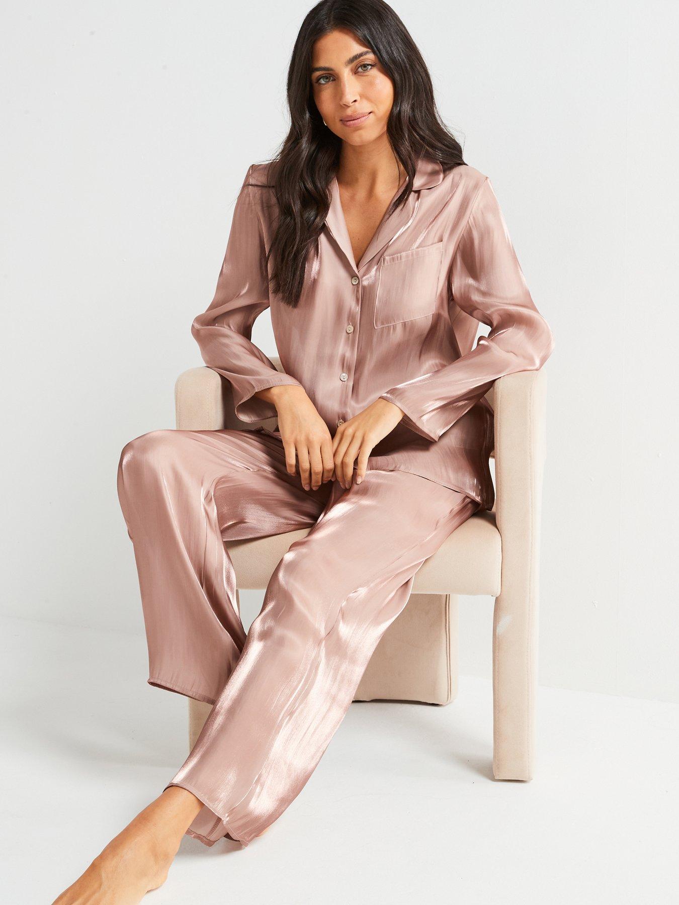 v-by-very-creased-satin-revere-set-pink