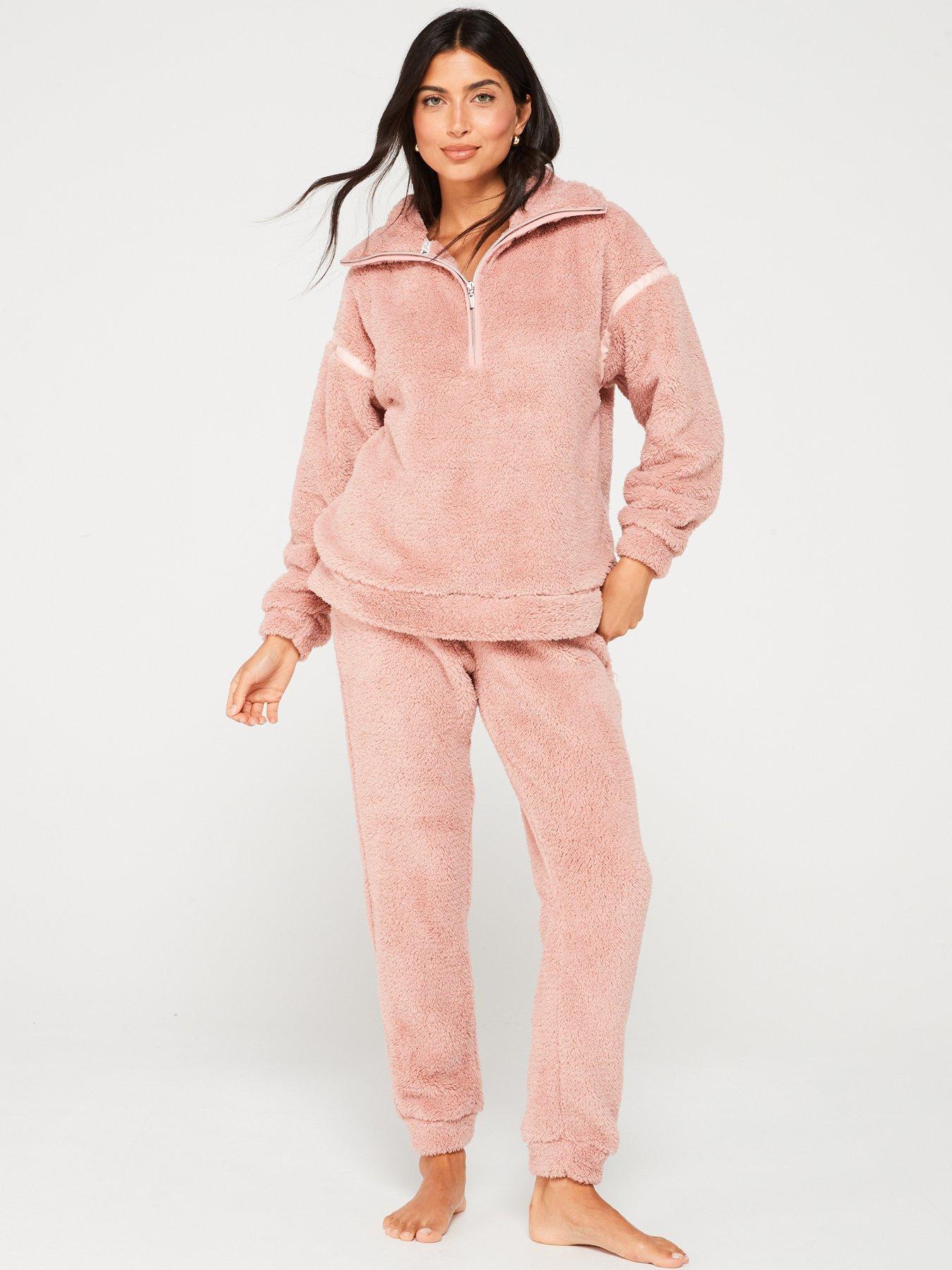 v-by-very-lurex-half-zip-and-jogger-loungewear-set-pink