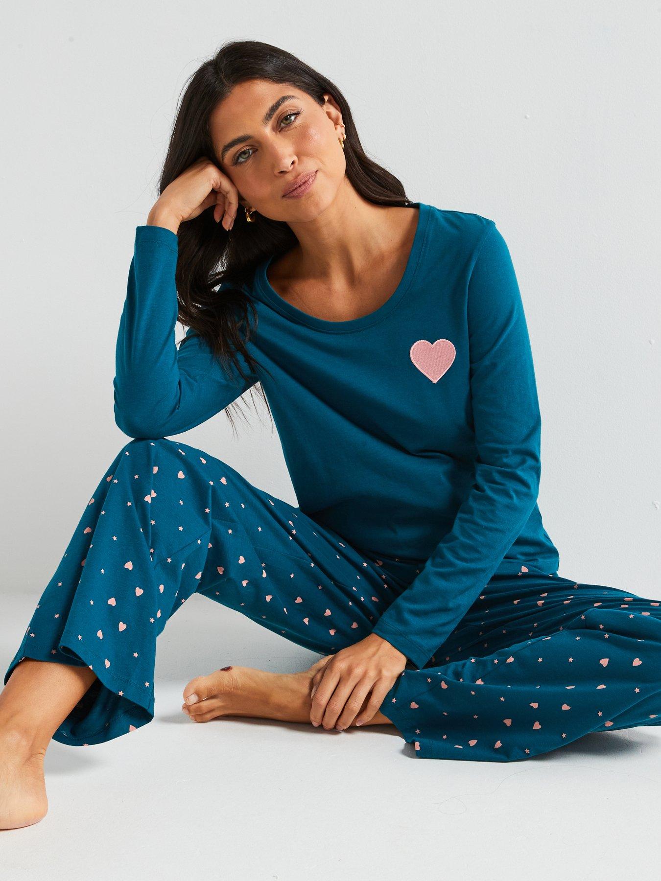 everyday-long-sleeve-henley-and-heart-print-wide-leg-pj-setdetail