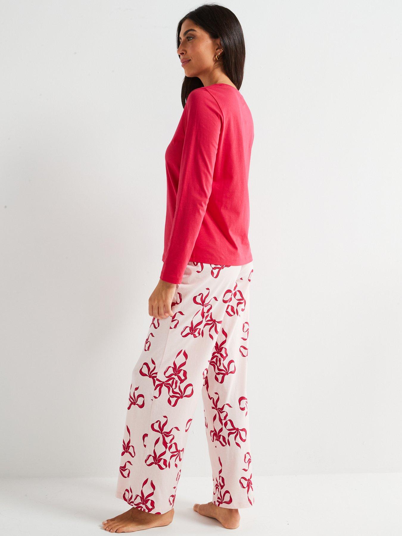 everyday-long-sleeve-top-and-robbon-print-wide-leg-pj-setstillFront