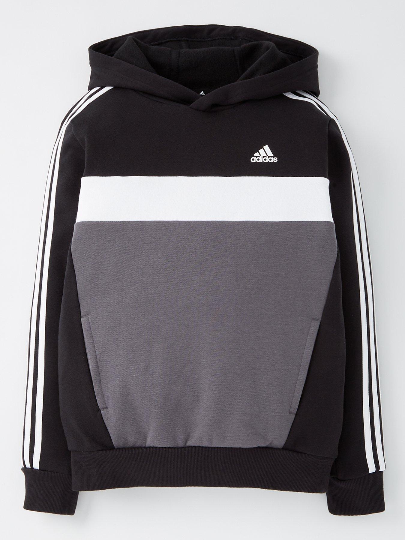 adidas-junior-3-stripe-tiberio-hoodie-blackwhitegrey