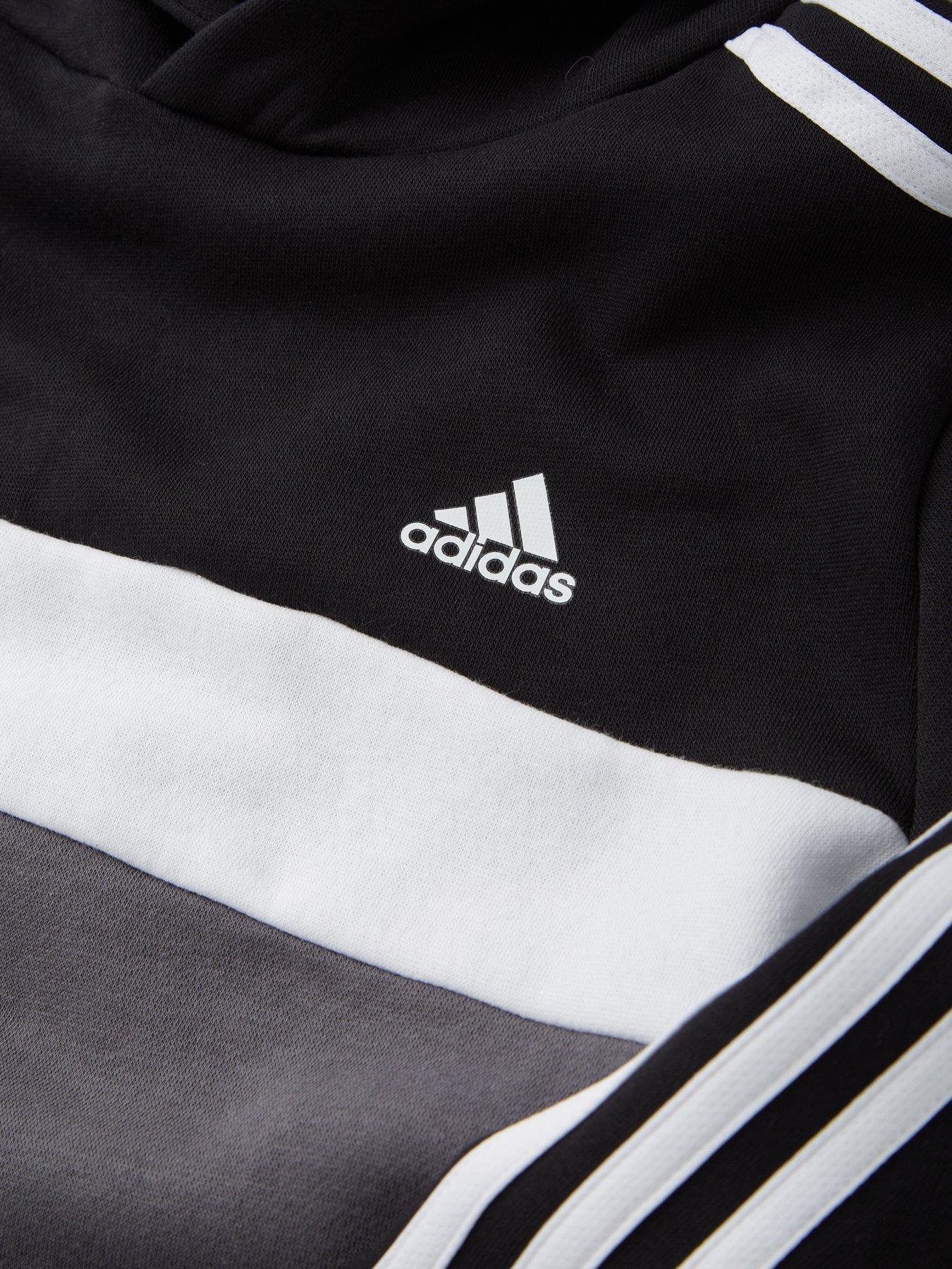 adidas-junior-3-stripe-tiberio-hoodie-blackwhitegreyoutfit