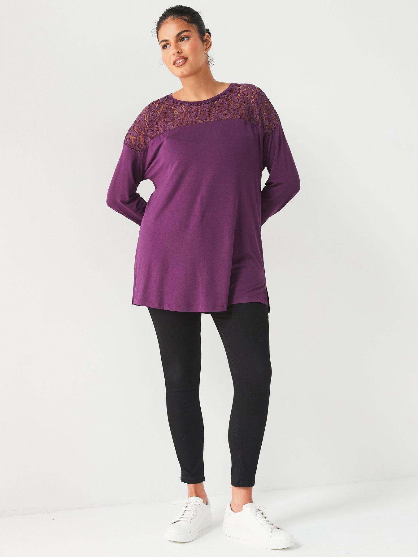 v-by-very-curve-lace-yoke-long-sleeve-top-purpledetail