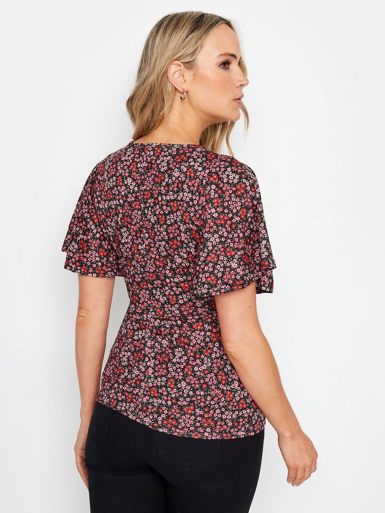 long-tall-sally-tall-ditsy-flutter-sleeve-top-redstillFront