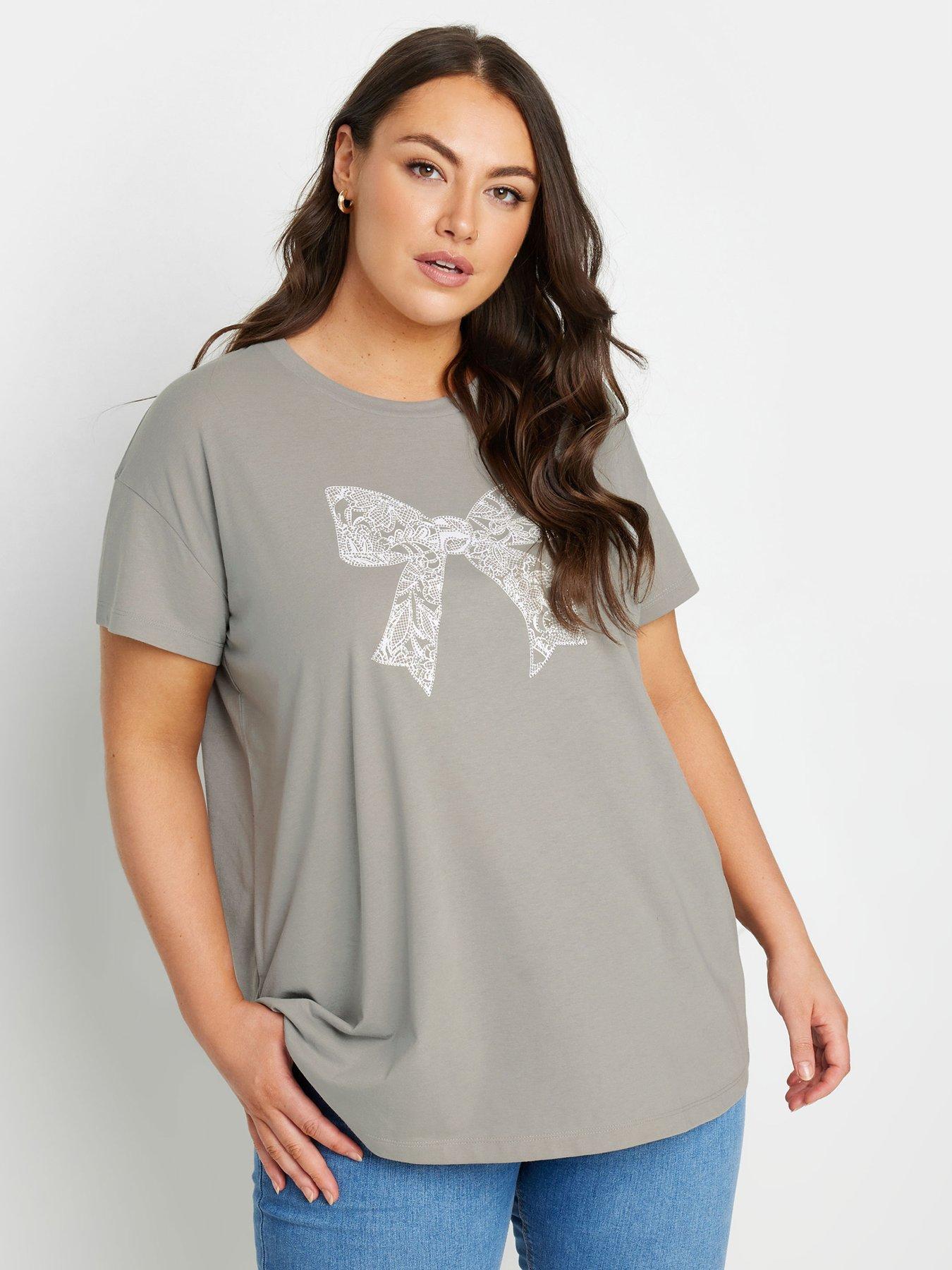 yours-curve-placement-print-t-shirt-grey