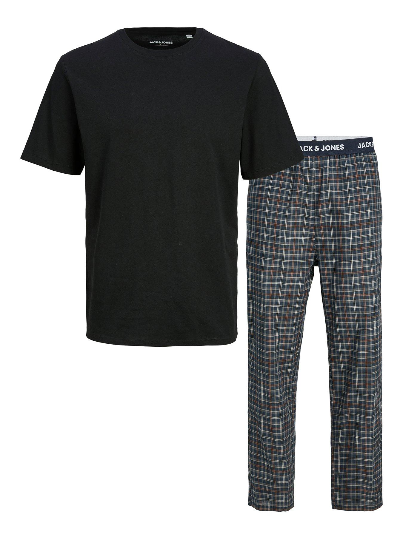 jack-jones-t-shirt-and-check-pyjama-bottoms-set-black