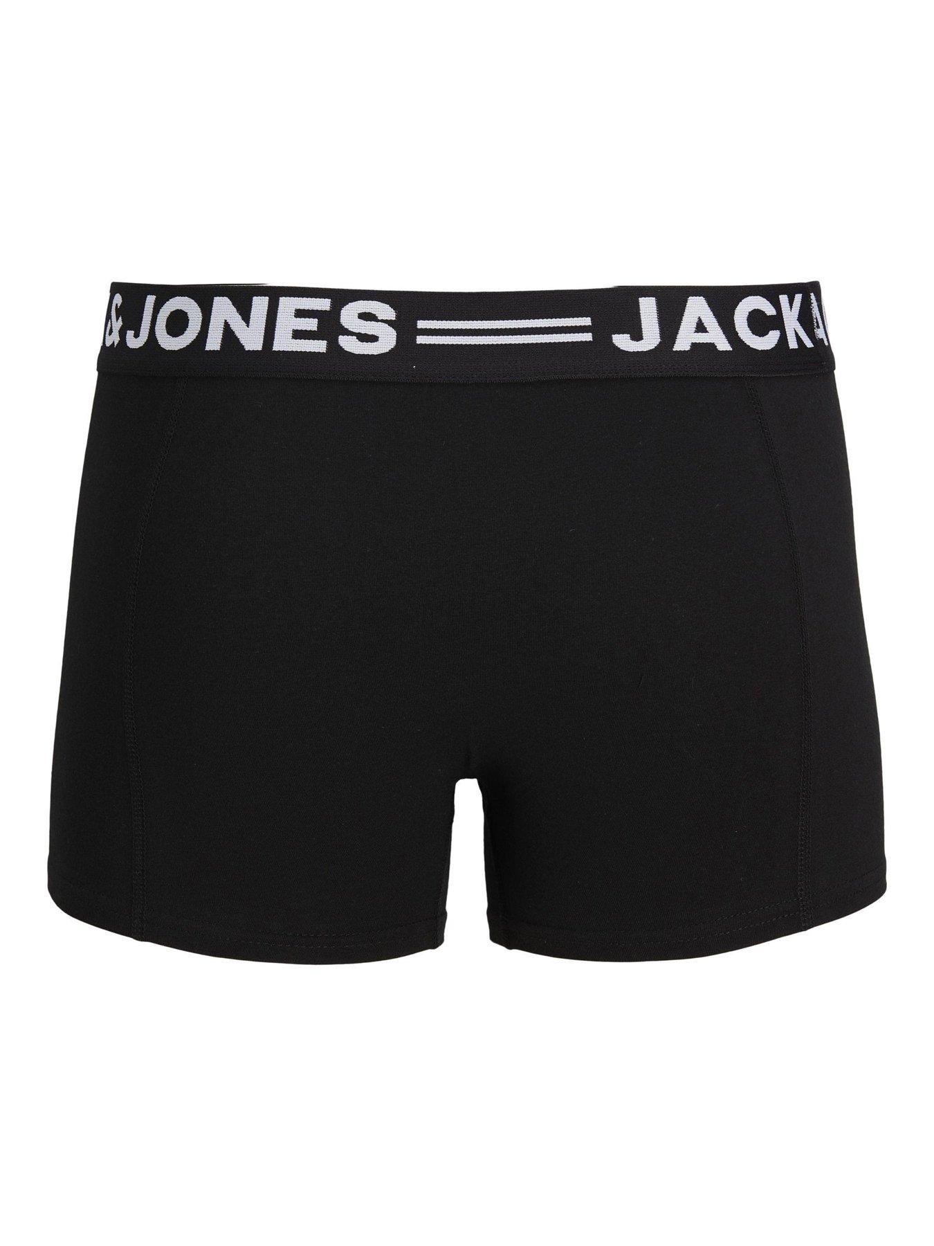 Image 2 of 3 of Jack & Jones Jack &amp; Jones 3-Pack Logo Waistband Trunks - Black