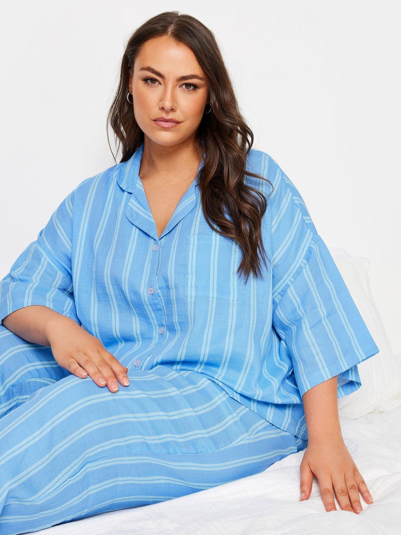 yours-curve-turquoise-double-cloth-pj-setoutfit