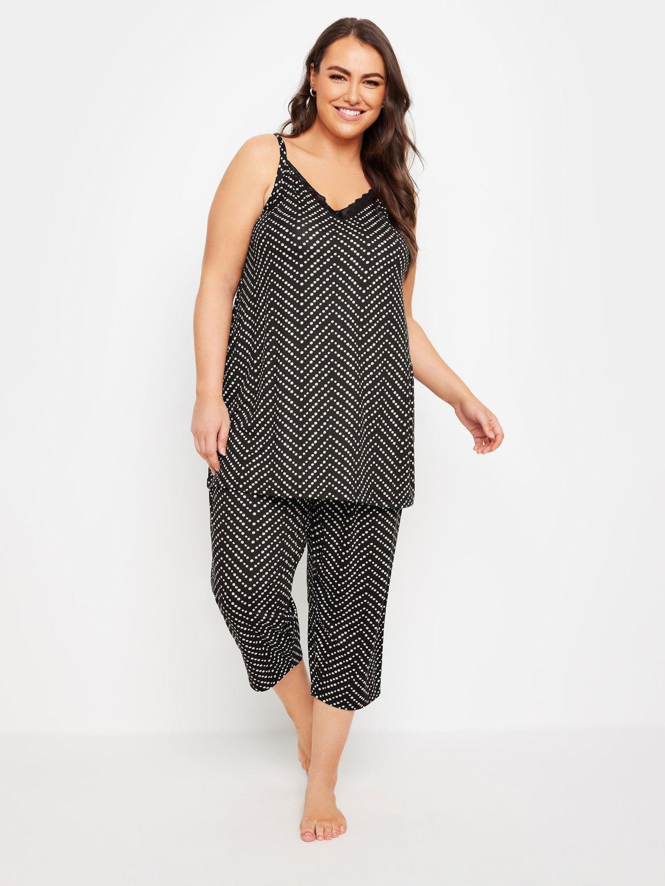 yours-curve-spotty-cami-pj-set-black