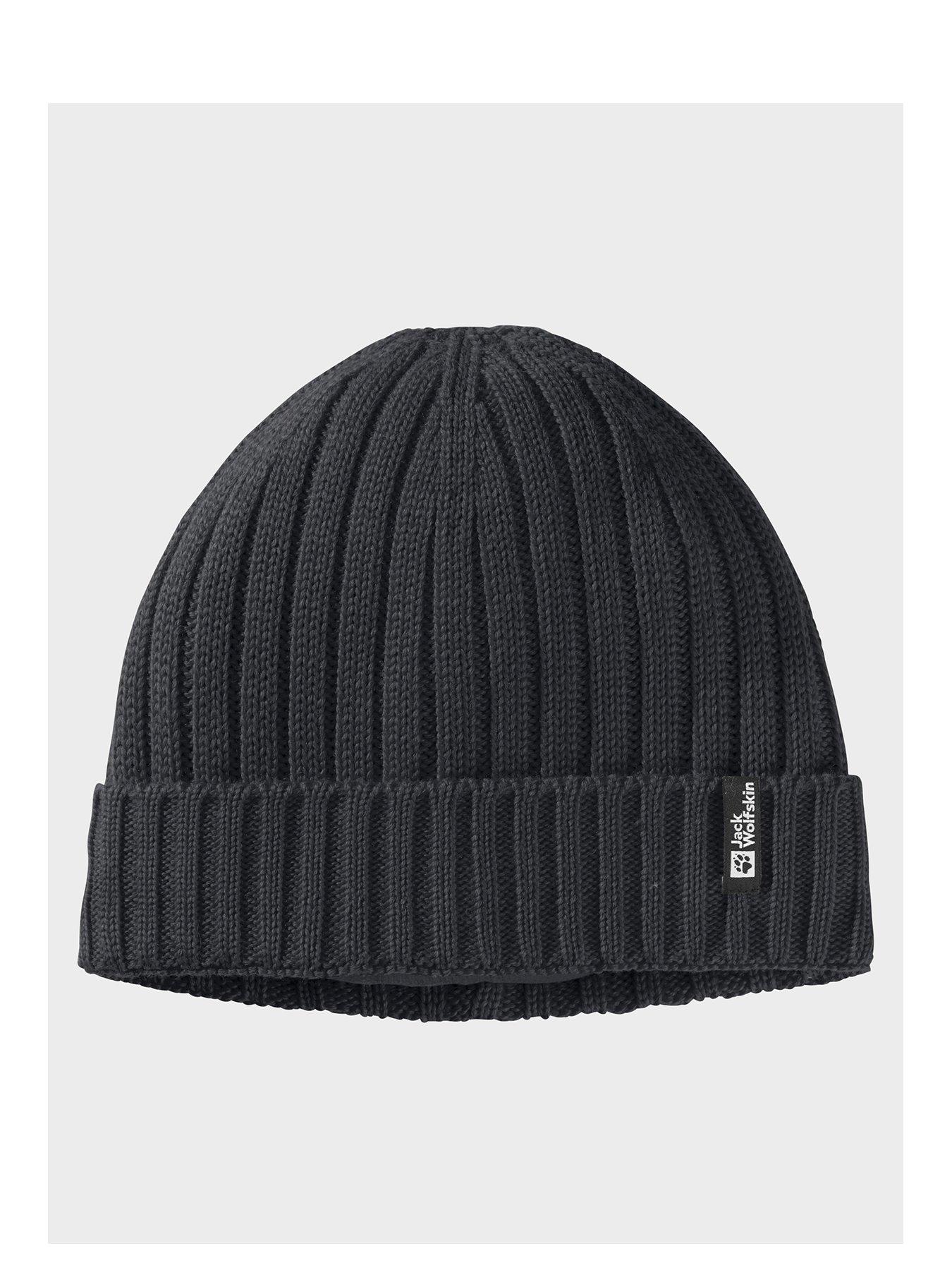 jack-wolfskin-unisex-rib-knit-beanie-blackfront