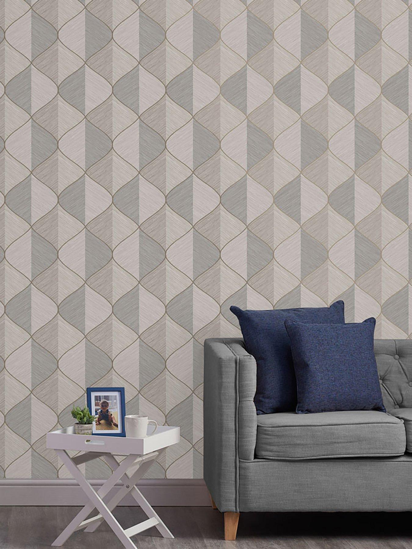 undefined Ogee Natural Texture Wallpaper