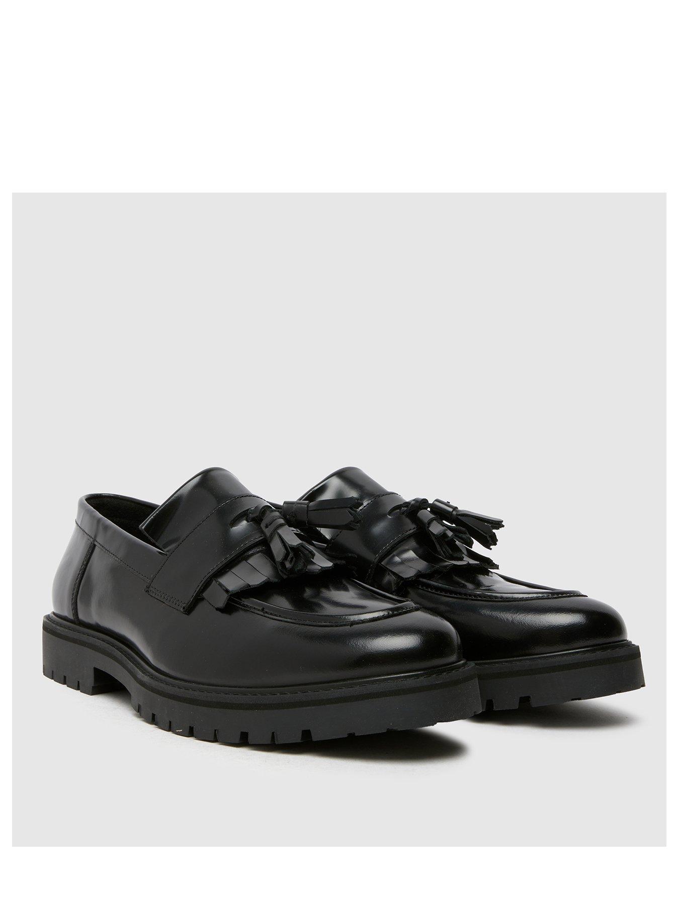 schuh-schuh-ryker-leather-fringe-tassel-loafer-blackstillFront