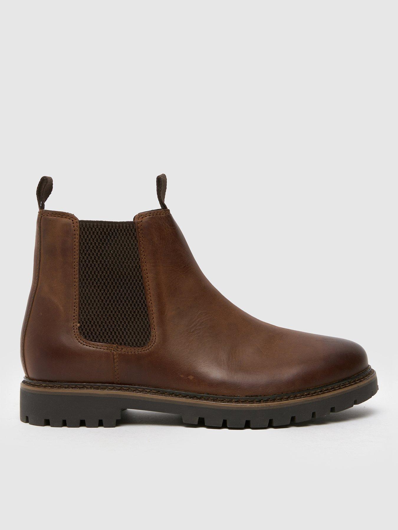 Image of Schuh Schuh Wide Fit Dawson Leather Chelsea Boot - Brown