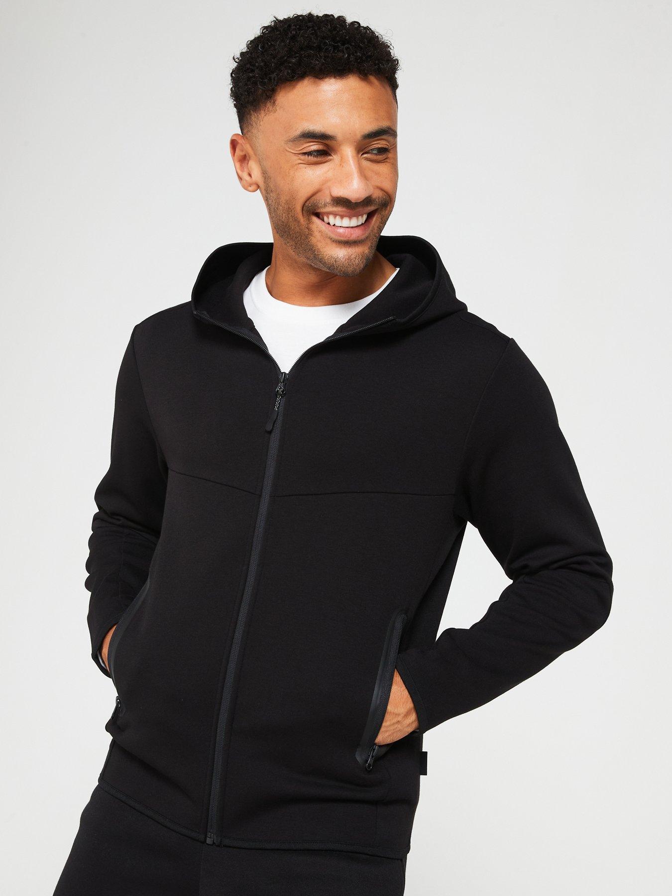 Jack Jones Tech Zip Hoodie Black